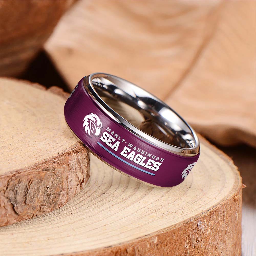 NRL Silver Tungsten Rings Gift For Fans 6