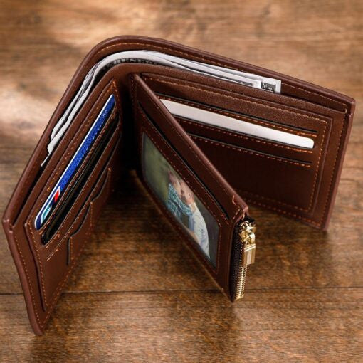 WST Personalized Custom Zipper Folded Wallet