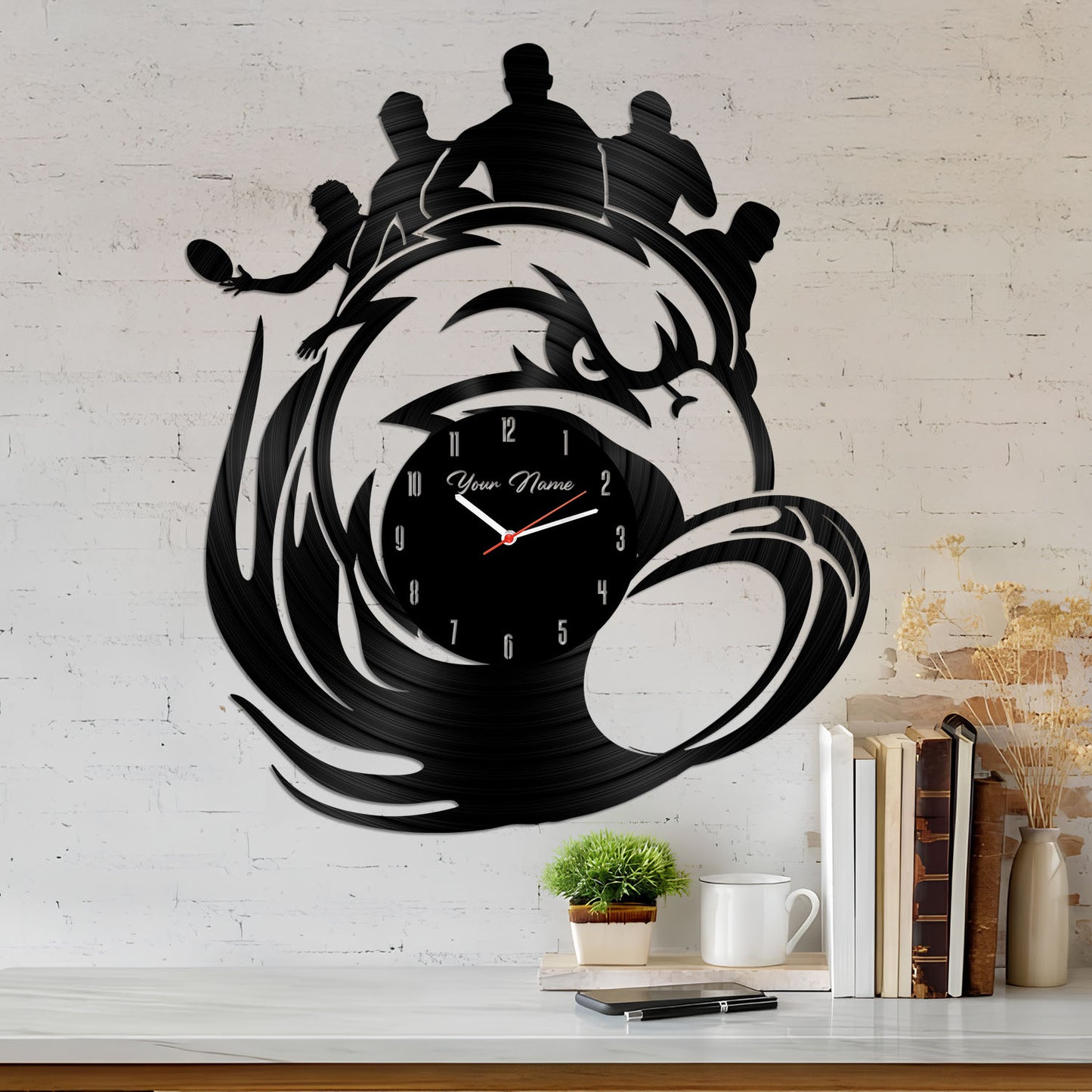 MAN Personalized Custom Vinyl Clock With Led For Home