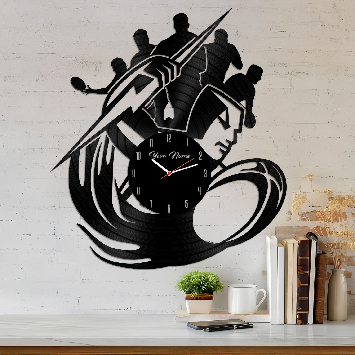 MEL Personalized Custom Vinyl Clock With Led For Home