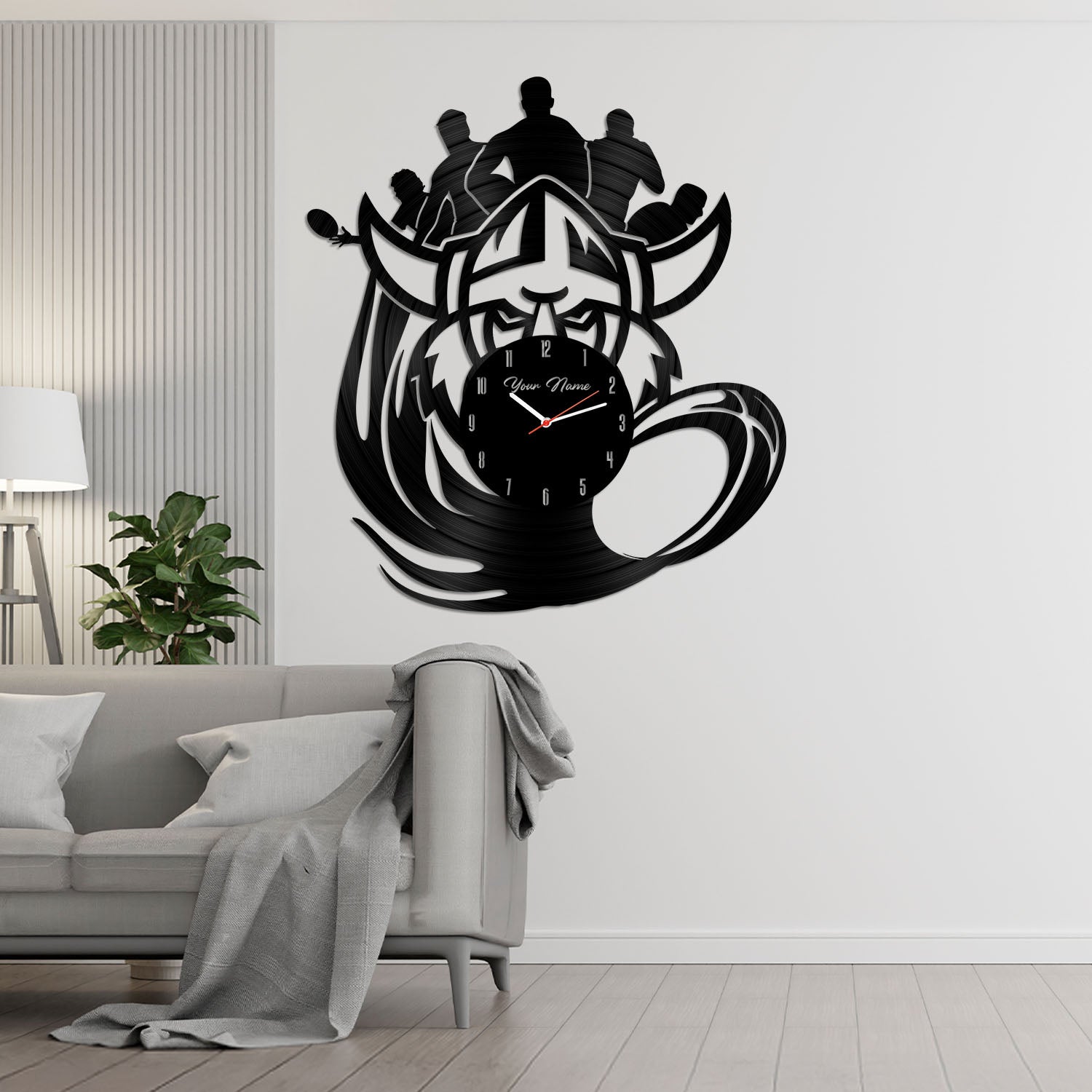 CAN Personalized Custom Vinyl Clock With Led For Home
