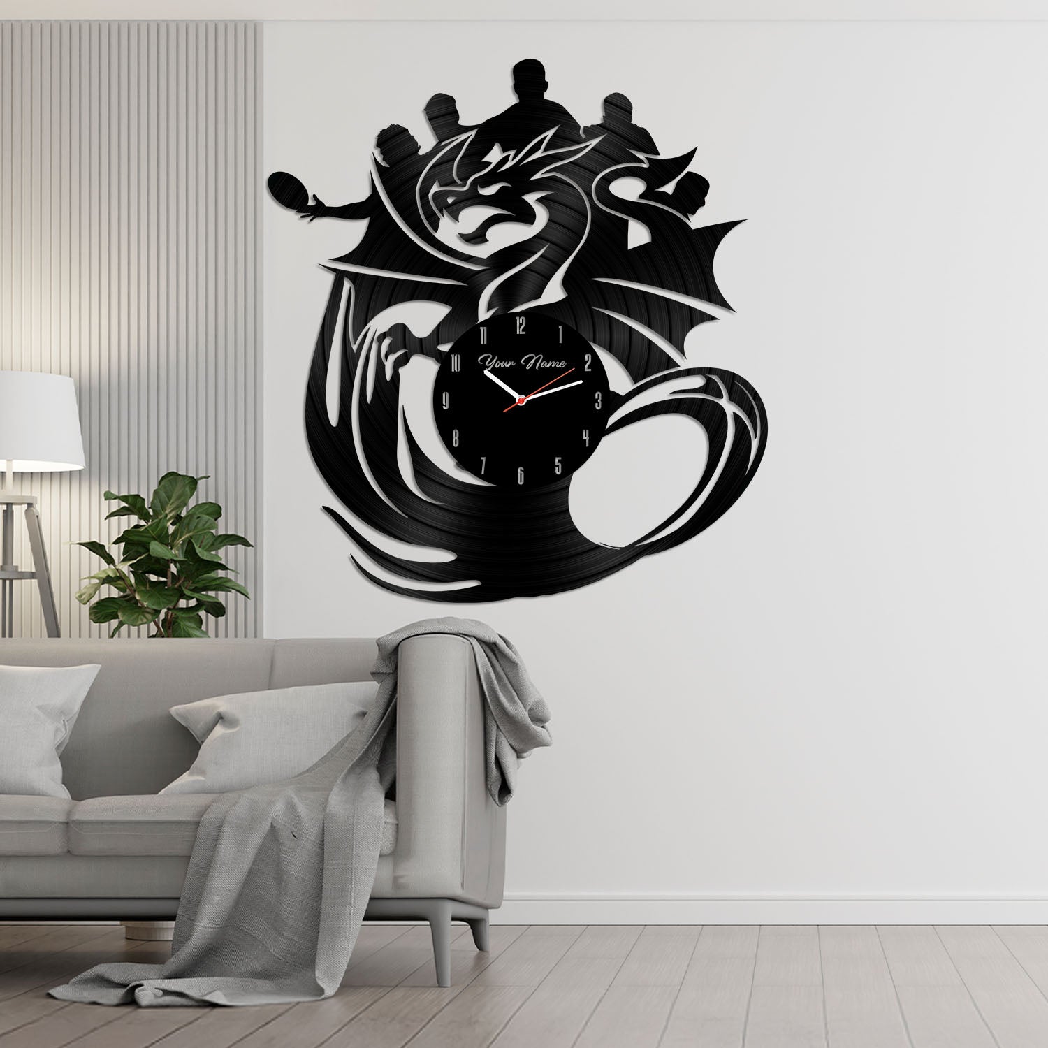 STG Personalized Custom Vinyl Clock With Led For Home
