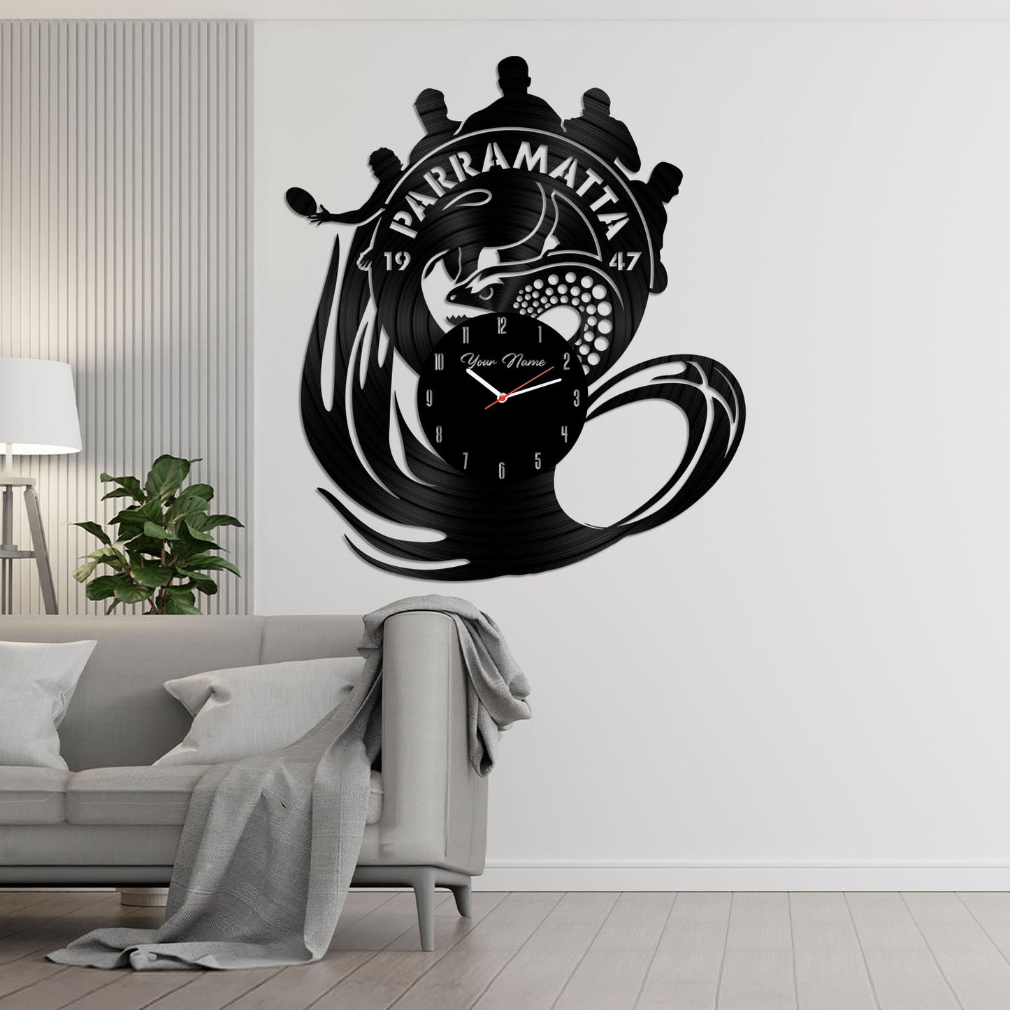 PAR Personalized Custom Vinyl Clock With Led For Home