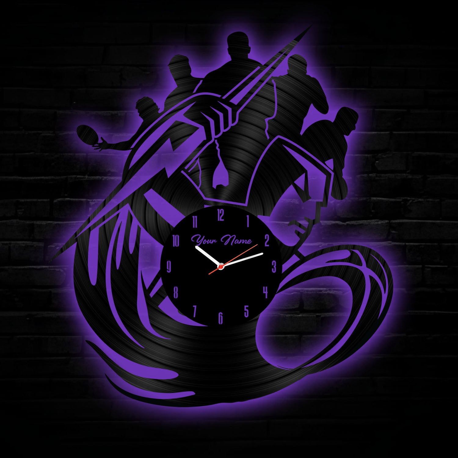 MEL Personalized Custom Vinyl Clock With Led For Home