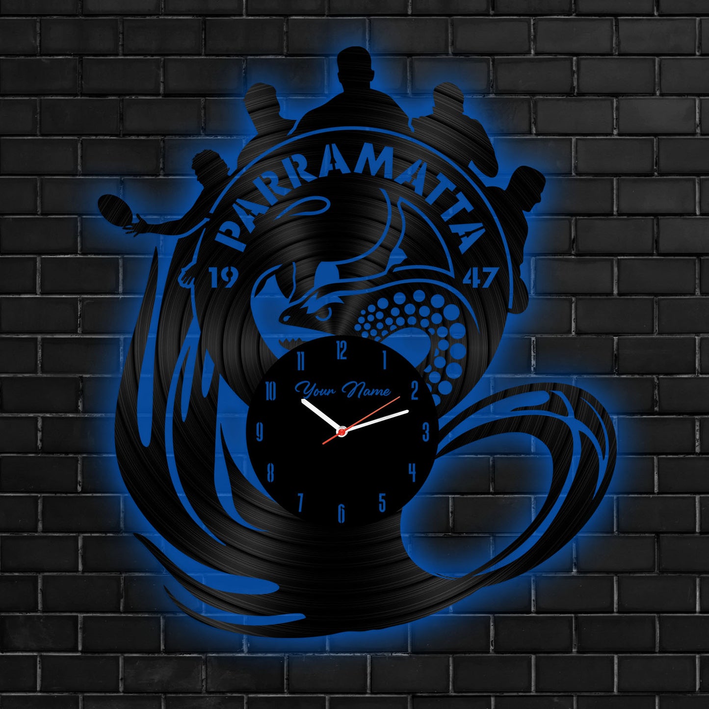 PAR Personalized Custom Vinyl Clock With Led For Home