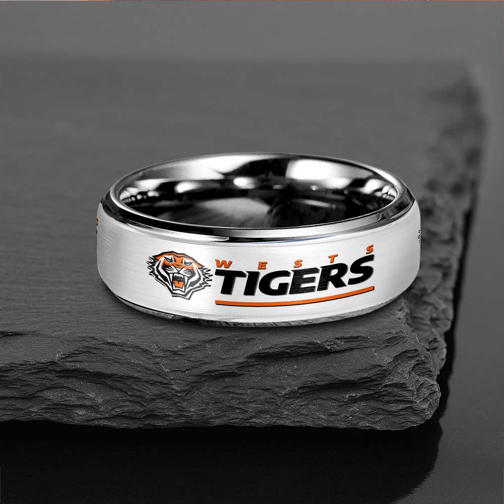 NRL Silver Tungsten Rings Gift For Fans 13