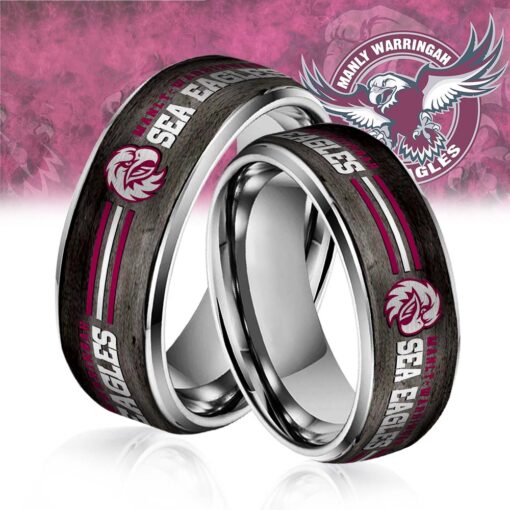 NRL Silver Tungsten Rings Gift For Fans 11