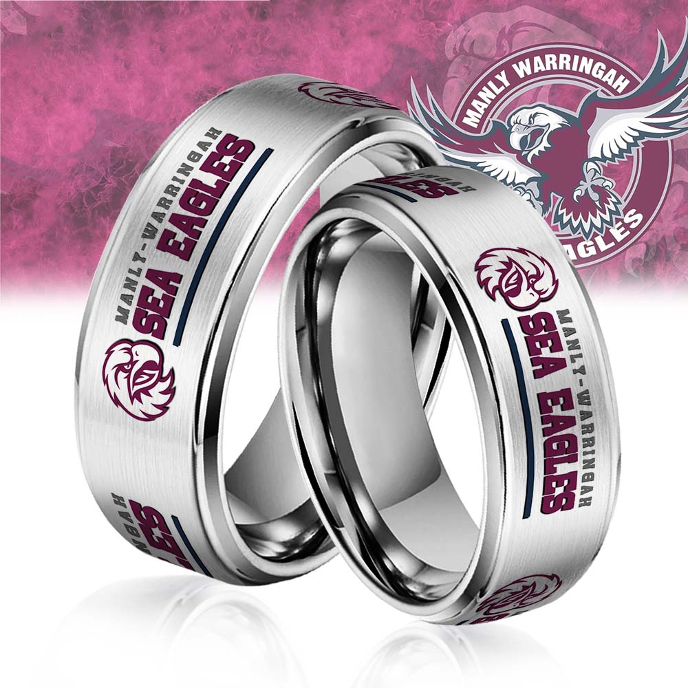 NRL Silver Tungsten Rings Gift For Fans 6