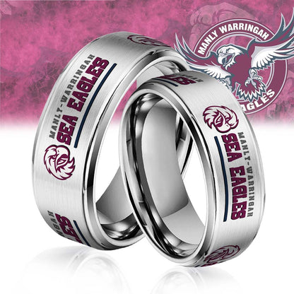 NRL Silver Tungsten Rings Gift For Fans 6