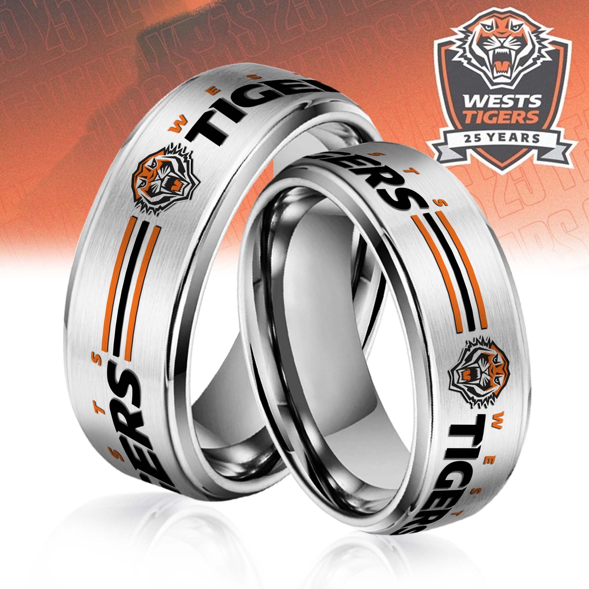 NRL Silver Tungsten Rings Gift For Fans 3