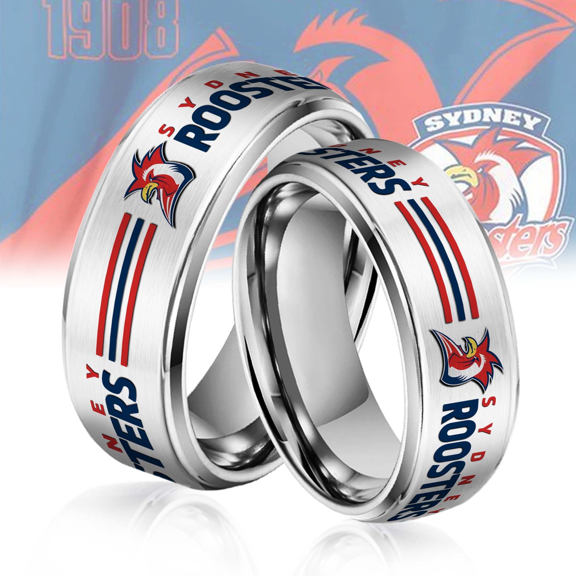NRL Silver Tungsten Rings Gift For Fans 28
