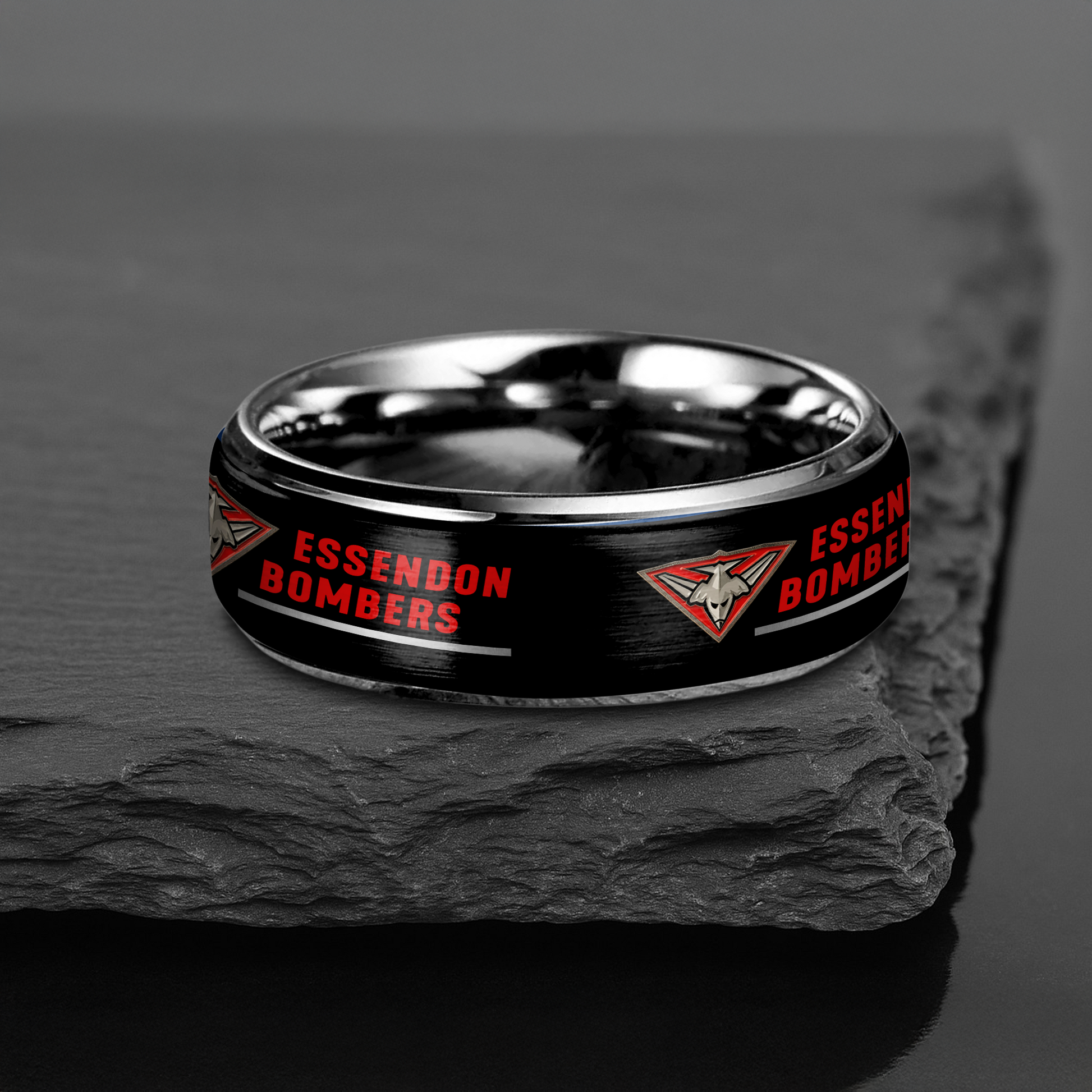 AFL Silver Tungsten Rings Gift For Fans 8