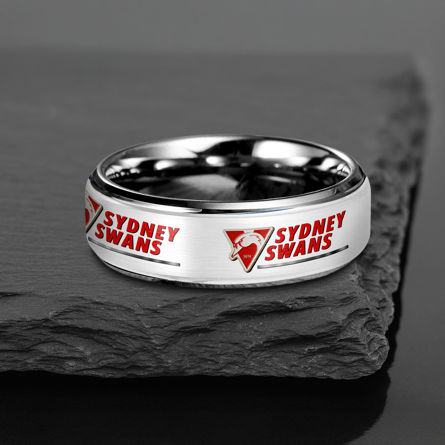 AFL Silver Tungsten Rings Gift For Fans 3