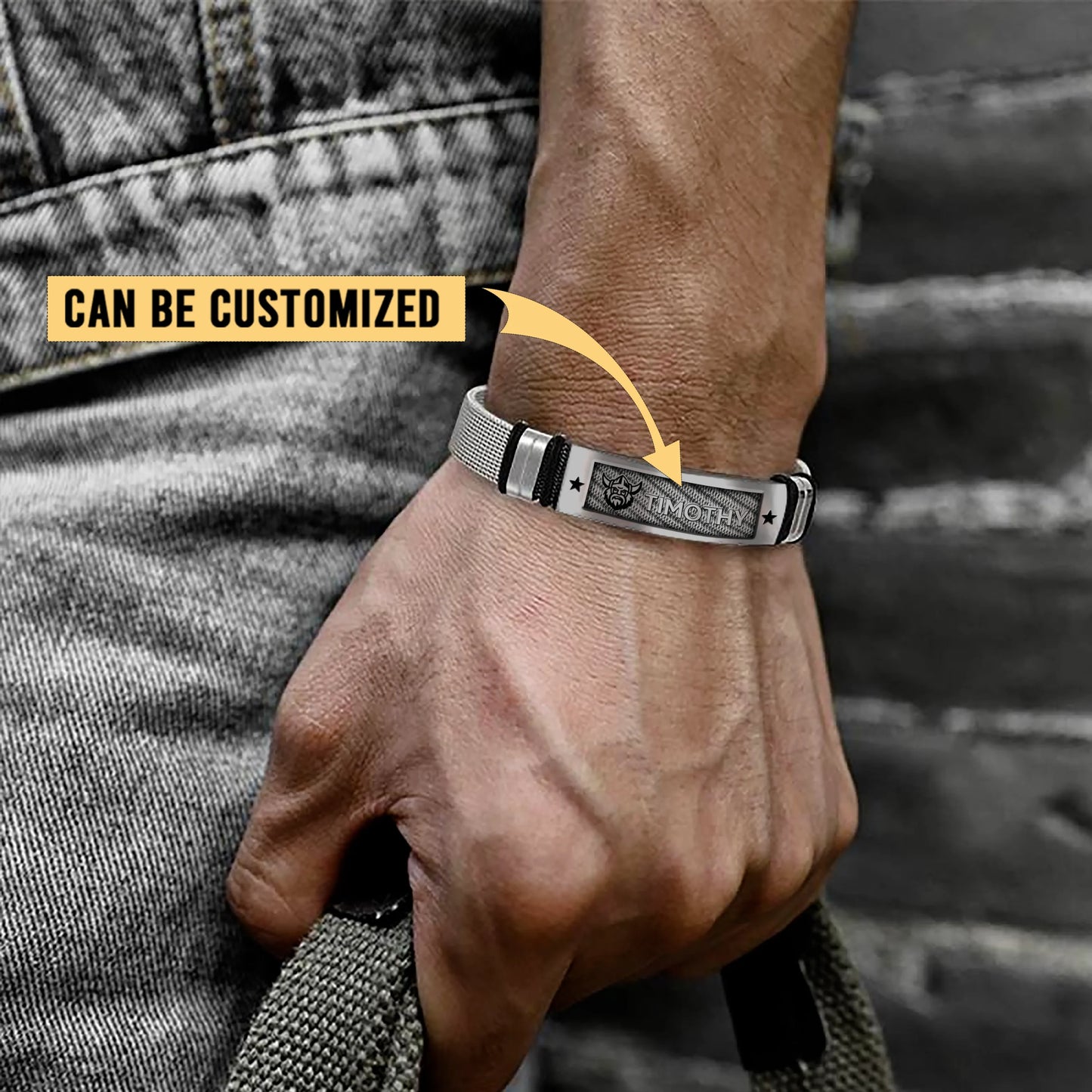 CAN Personalized Custom Men's Metal Bracelet 1