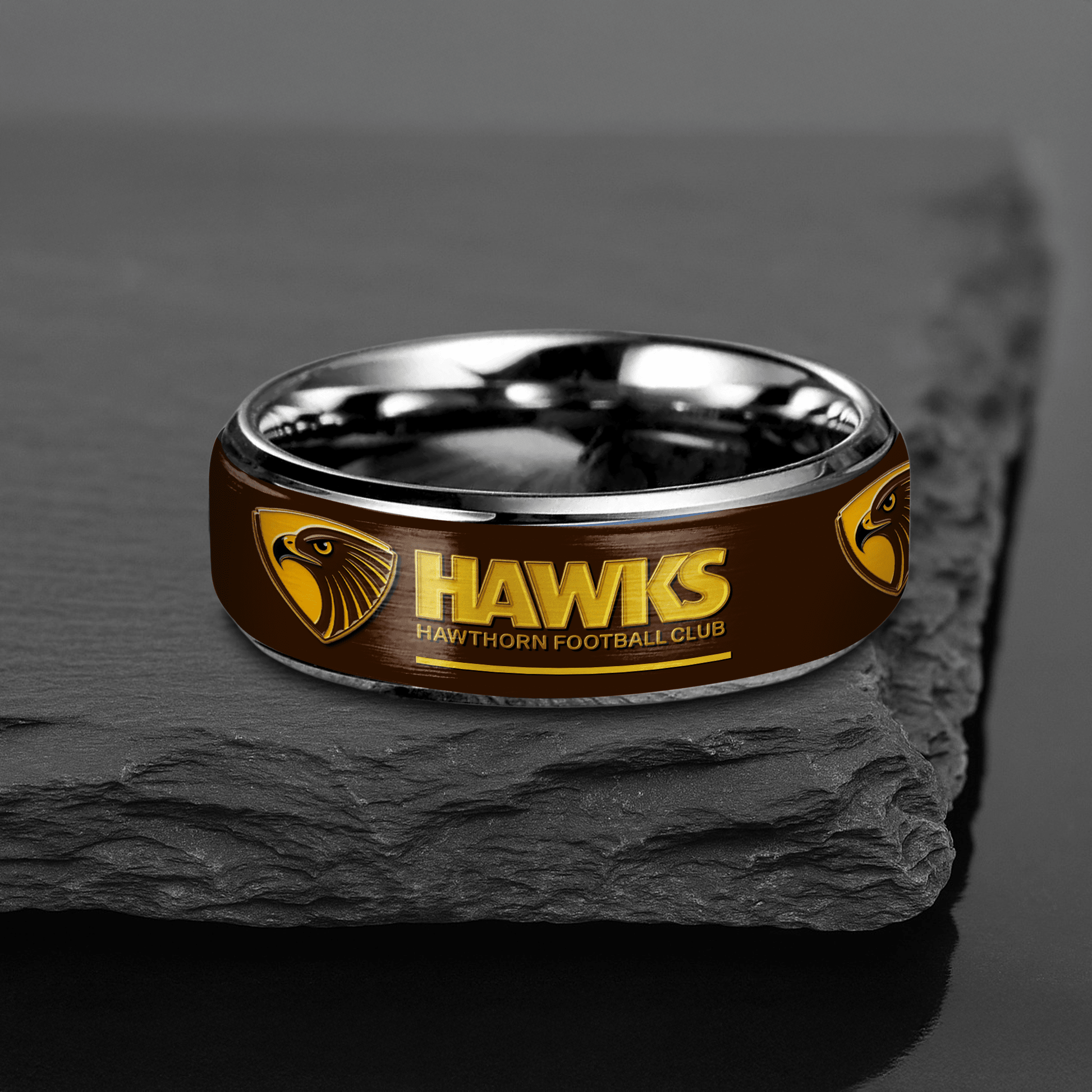 AFL Silver Tungsten Rings Gift For Fans 12