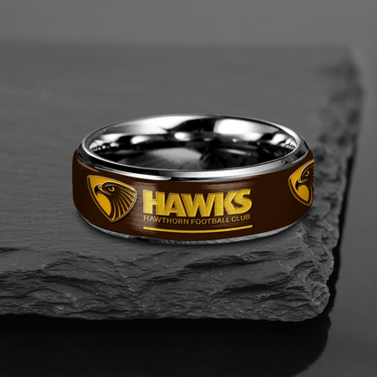 AFL Silver Tungsten Rings Gift For Fans 12