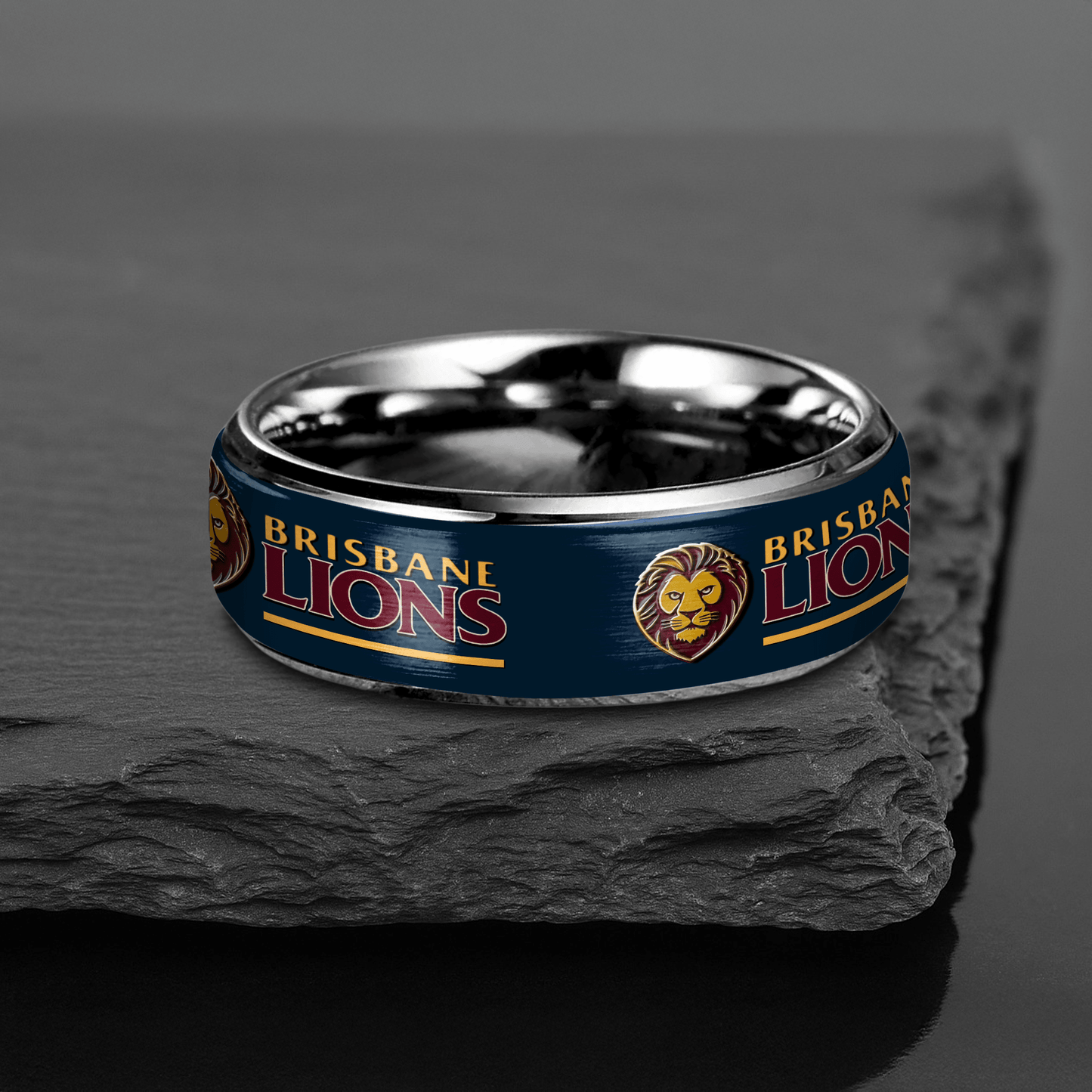 AFL Silver Tungsten Rings Gift For Fans 9