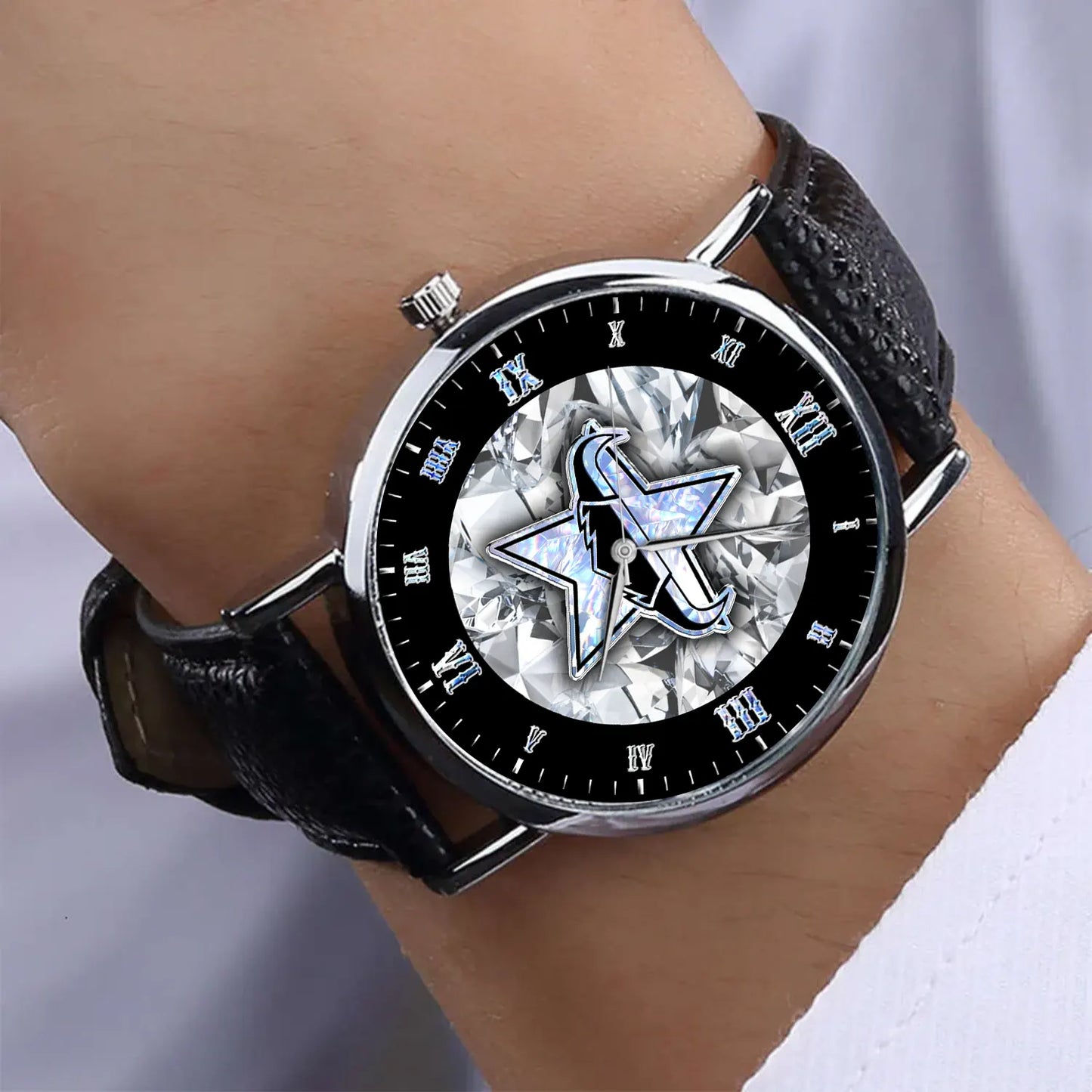 NQL Personalized Custom Stitched Leather Watch
