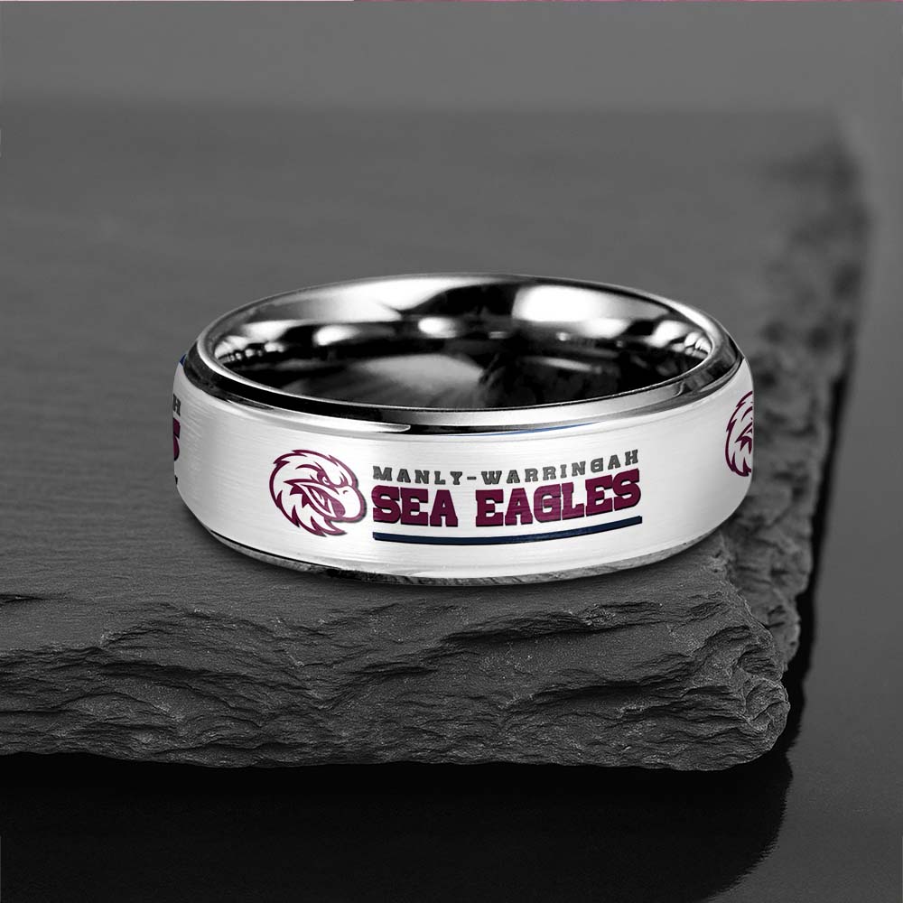 NRL Silver Tungsten Rings Gift For Fans 6
