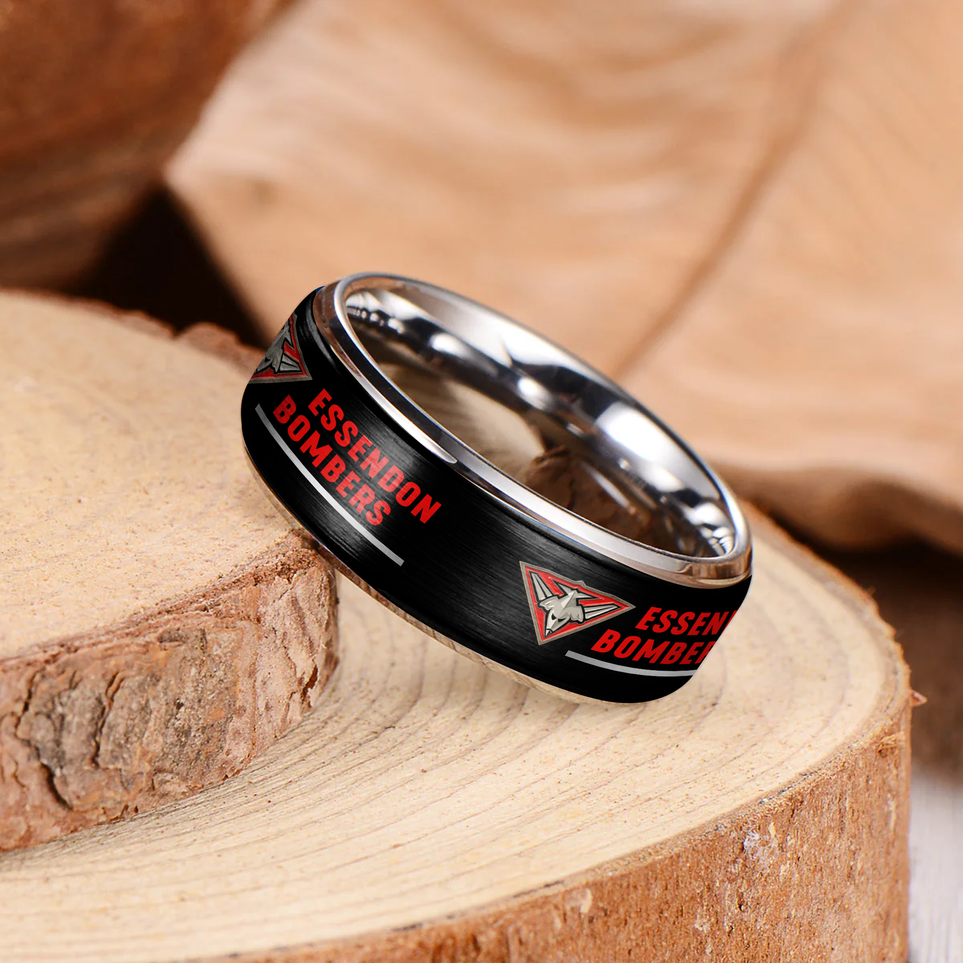 AFL Silver Tungsten Rings Gift For Fans 8