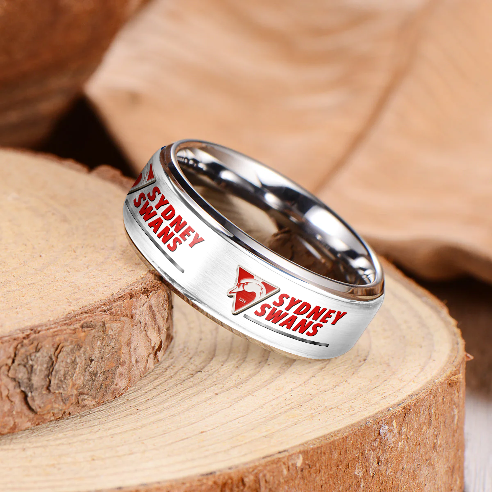 AFL Silver Tungsten Rings Gift For Fans 3
