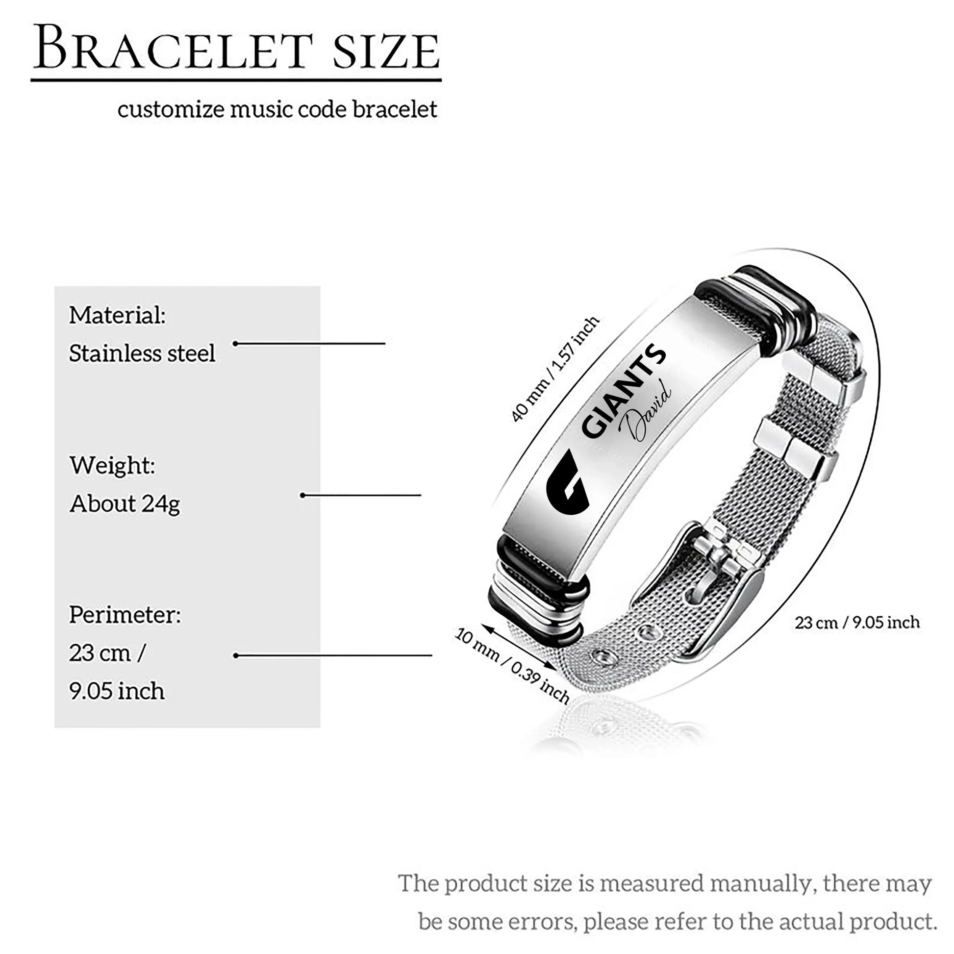 GWS Personalized Custom Men’s Metal Bracelet