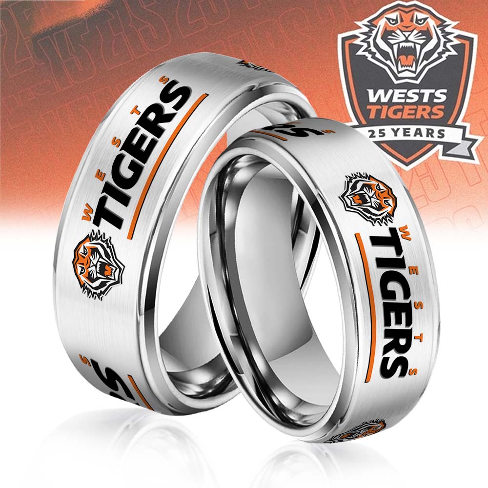 NRL Silver Tungsten Rings Gift For Fans 13
