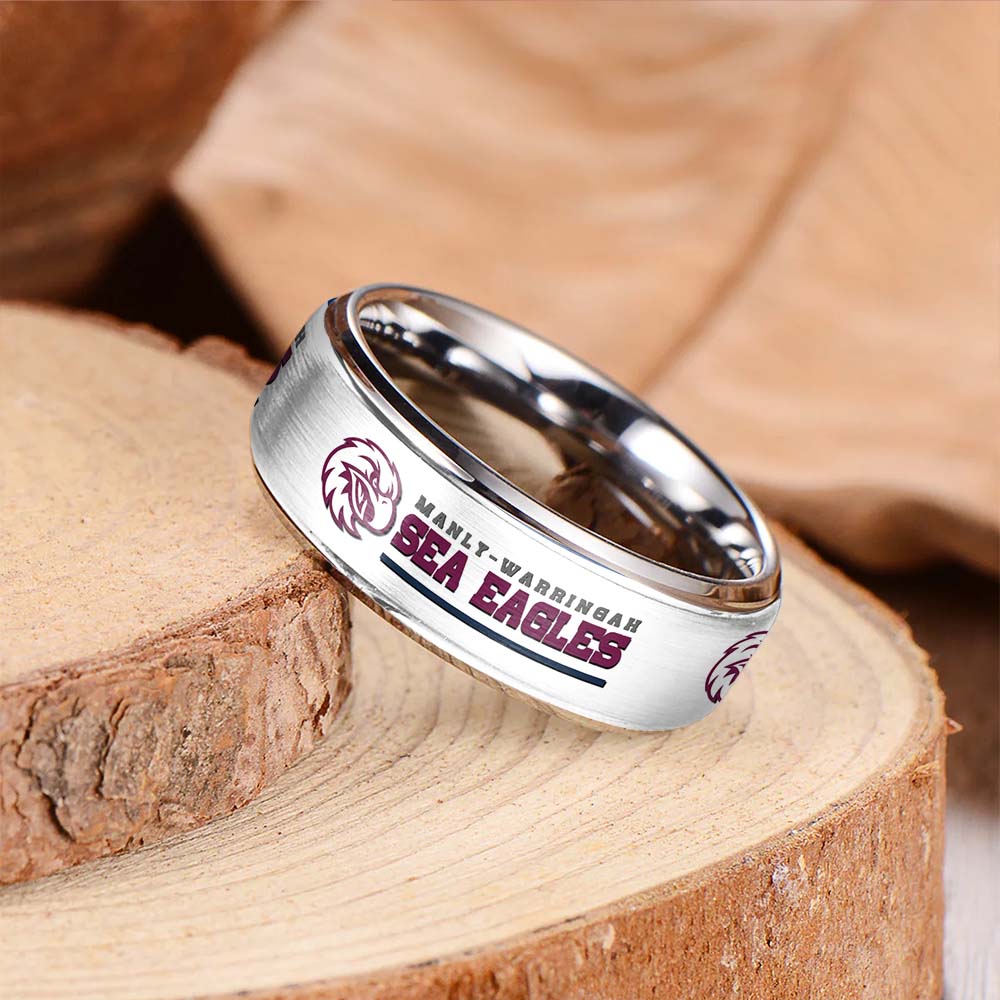 NRL Silver Tungsten Rings Gift For Fans 6