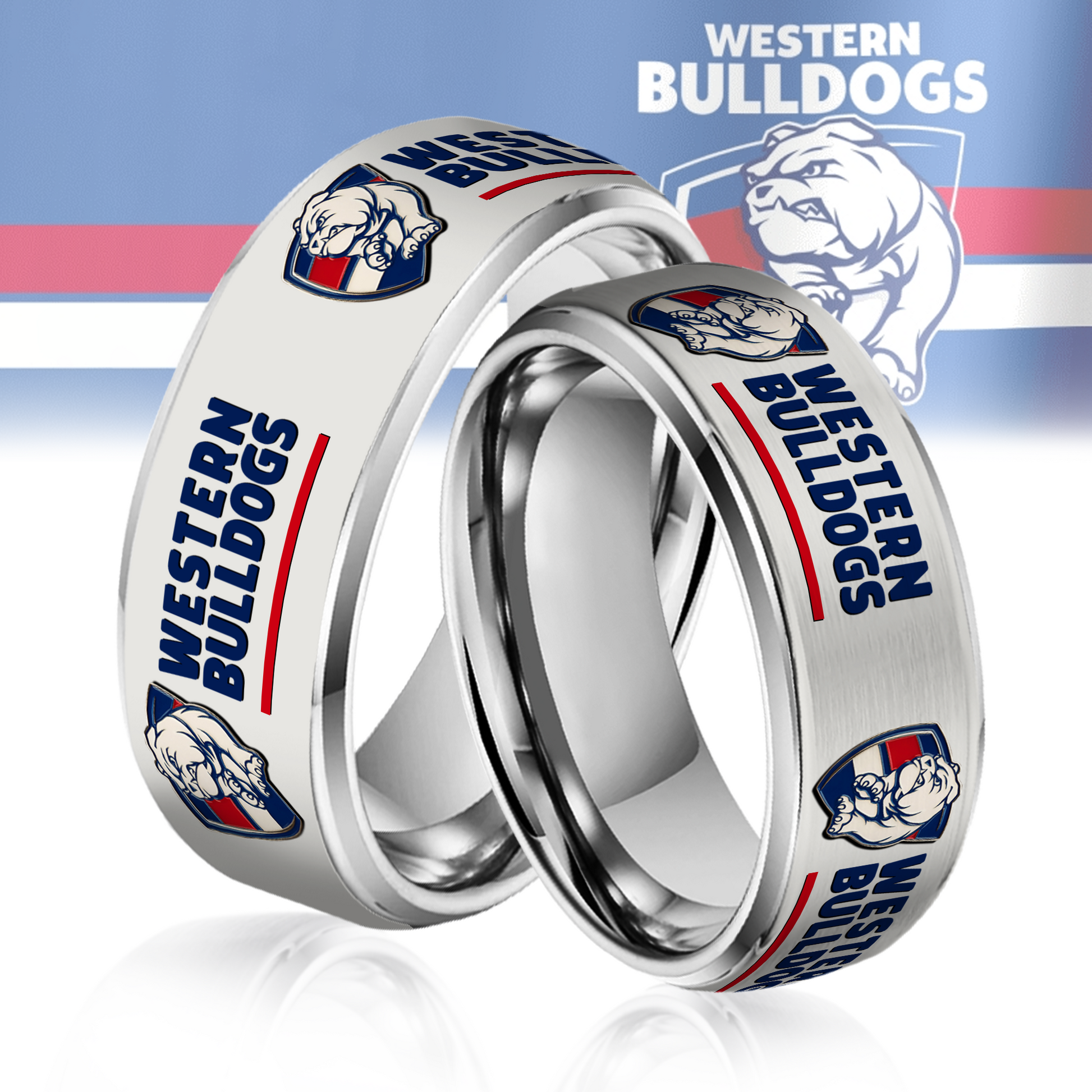 AFL Silver Tungsten Rings Gift For Fans 10