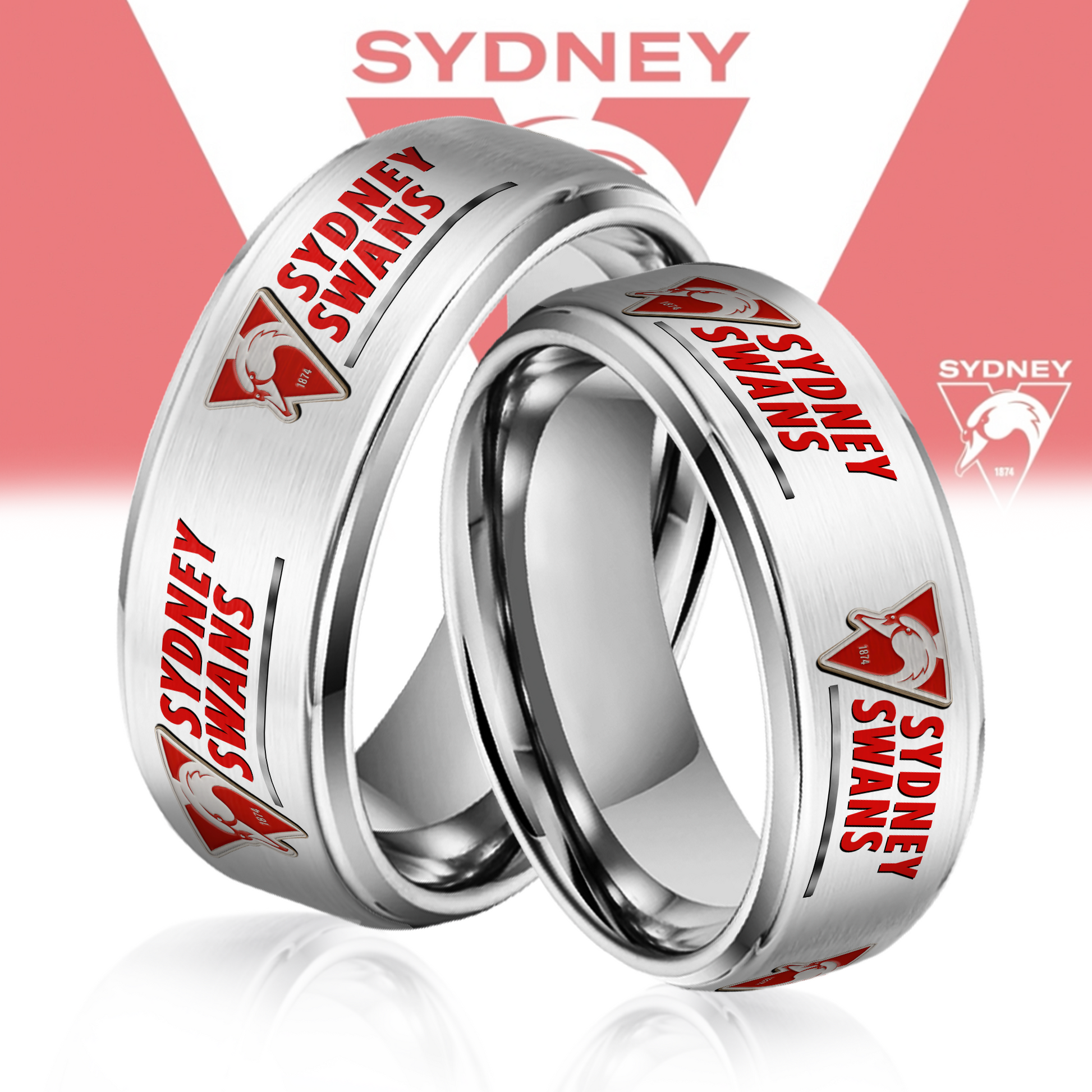 AFL Silver Tungsten Rings Gift For Fans 3