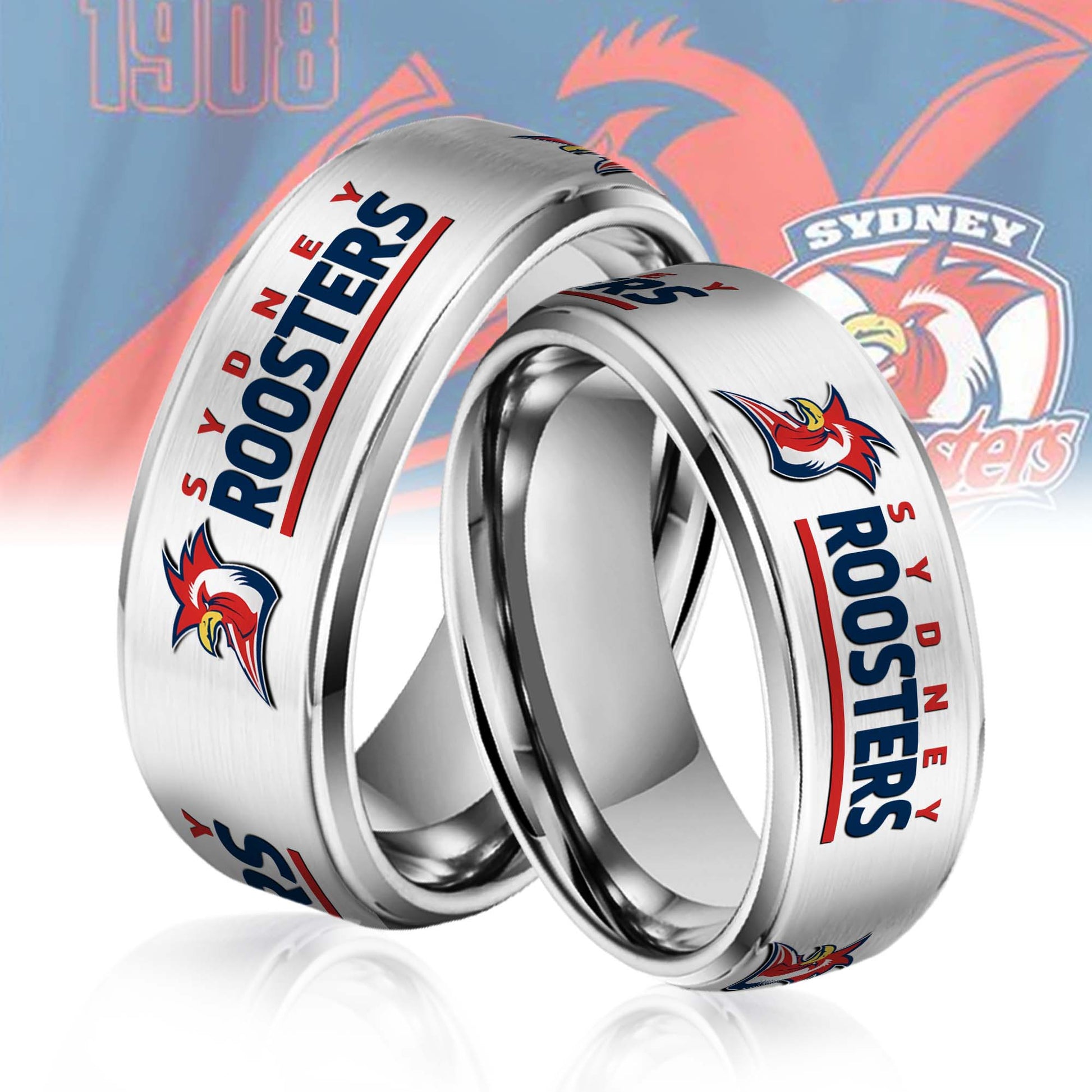 NRL Silver Tungsten Rings Gift For Fans 27