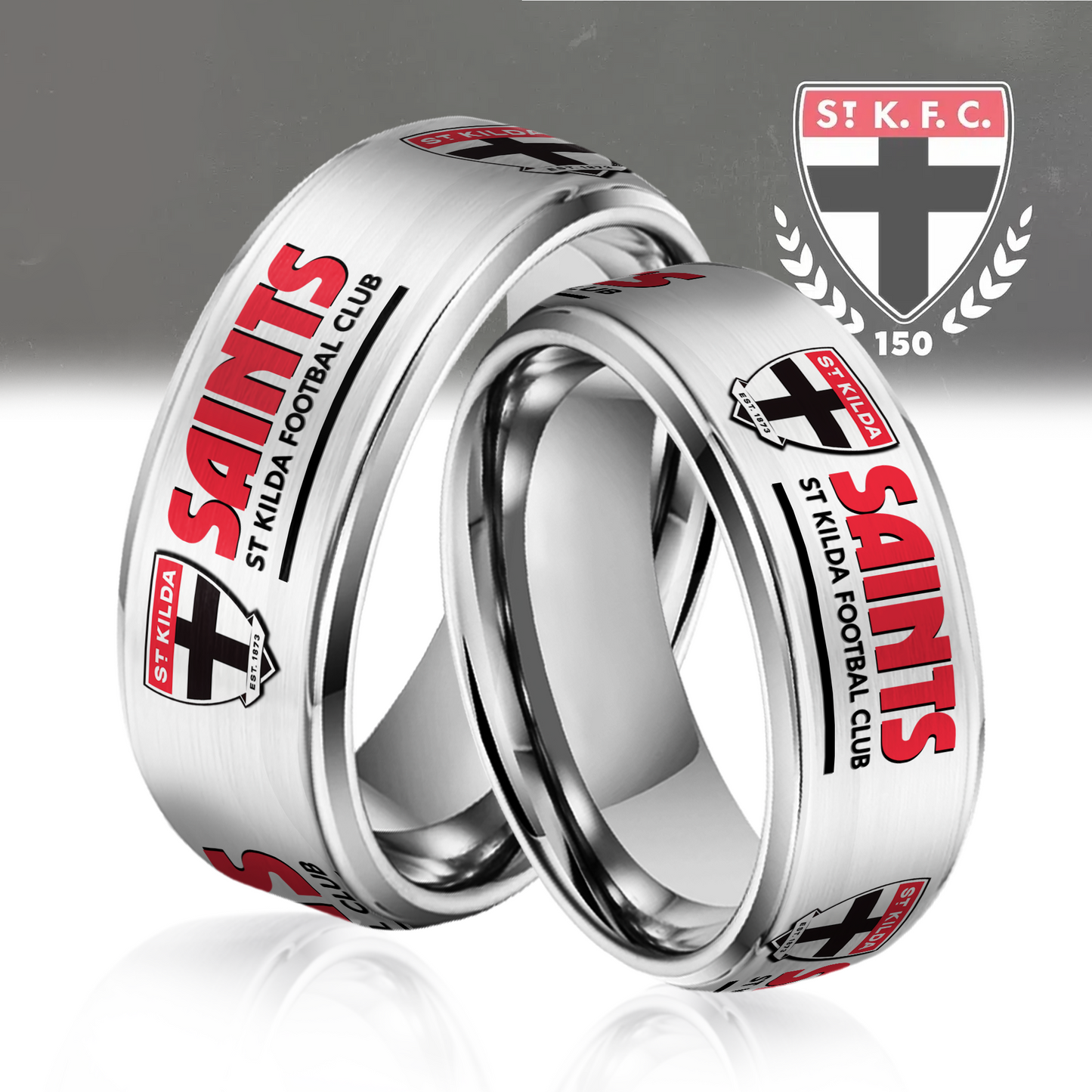 AFL Silver Tungsten Rings Gift For Fans