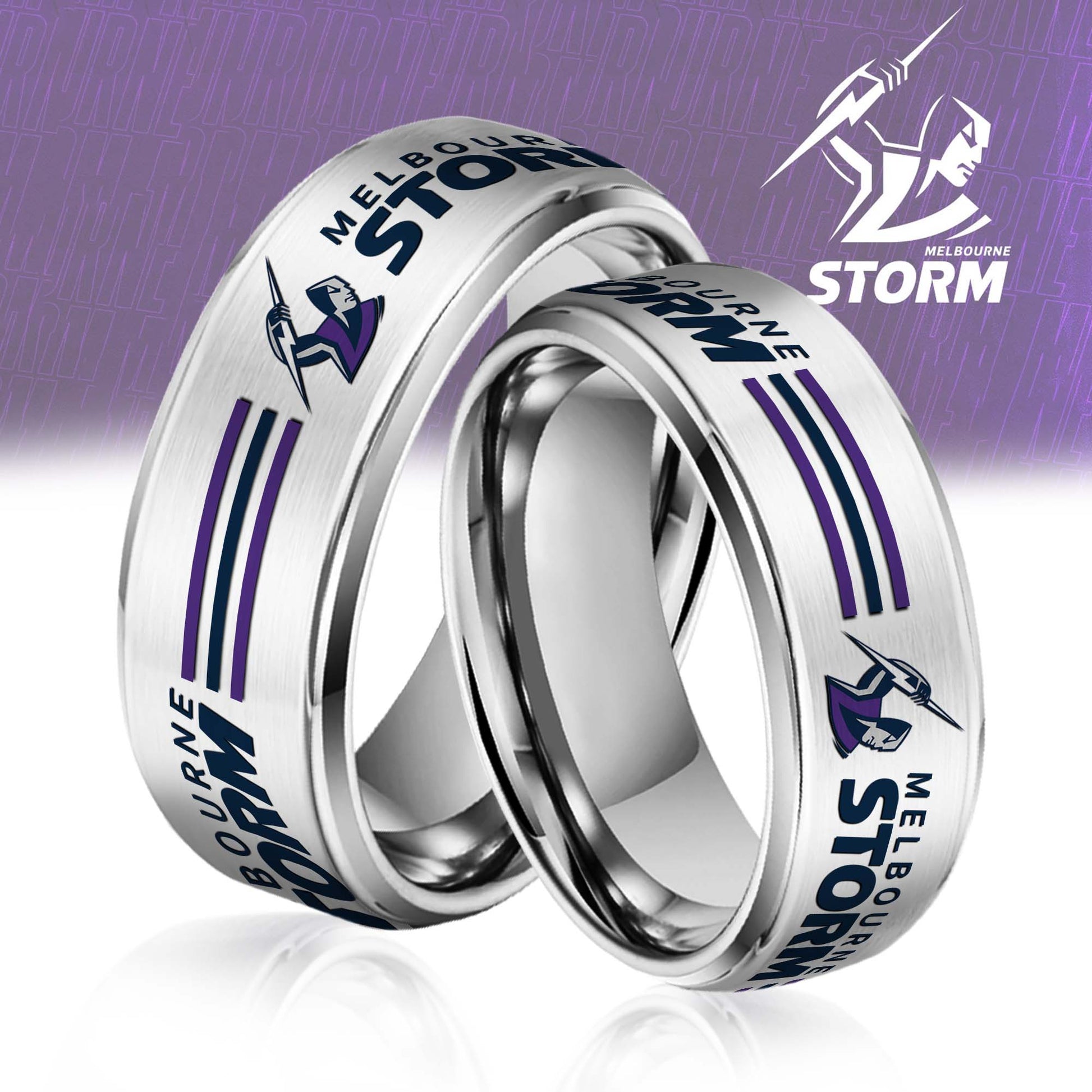 NRL Silver Tungsten Rings Gift For Fans 30