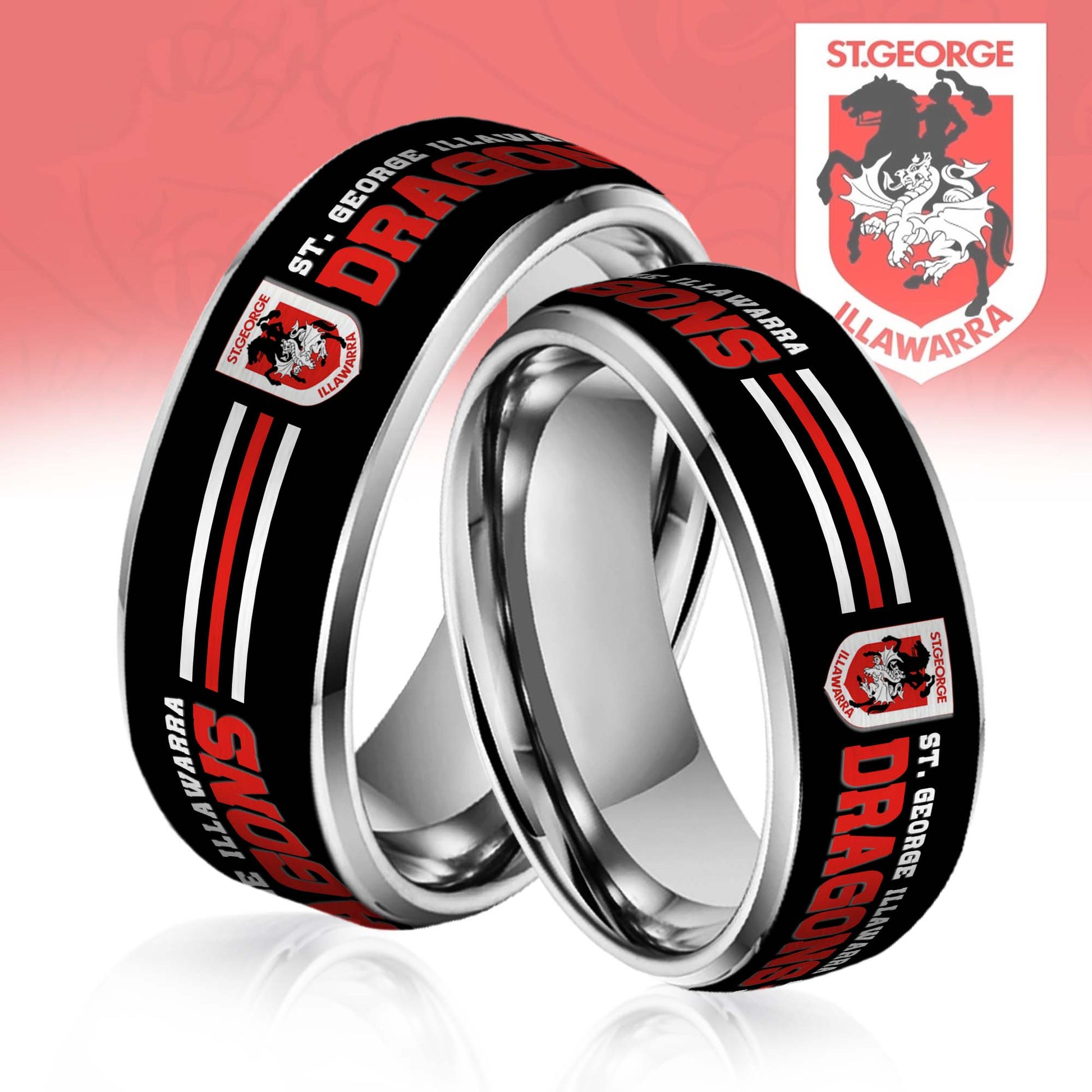 NRL Silver Tungsten Rings Gift For Fans 24
