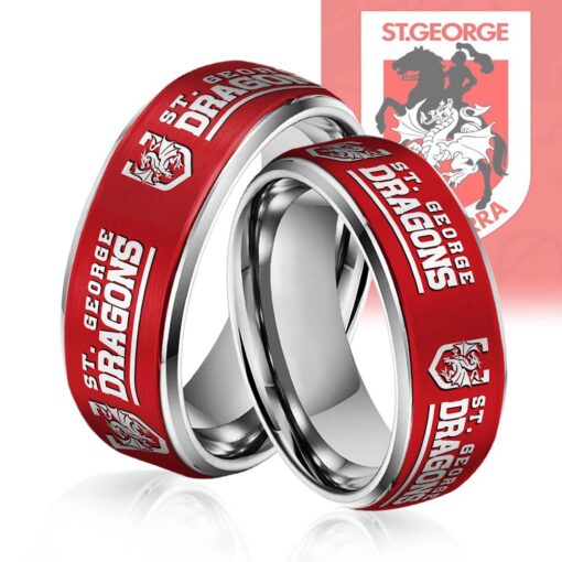 NRL Silver Tungsten Rings Gift For Fans 23