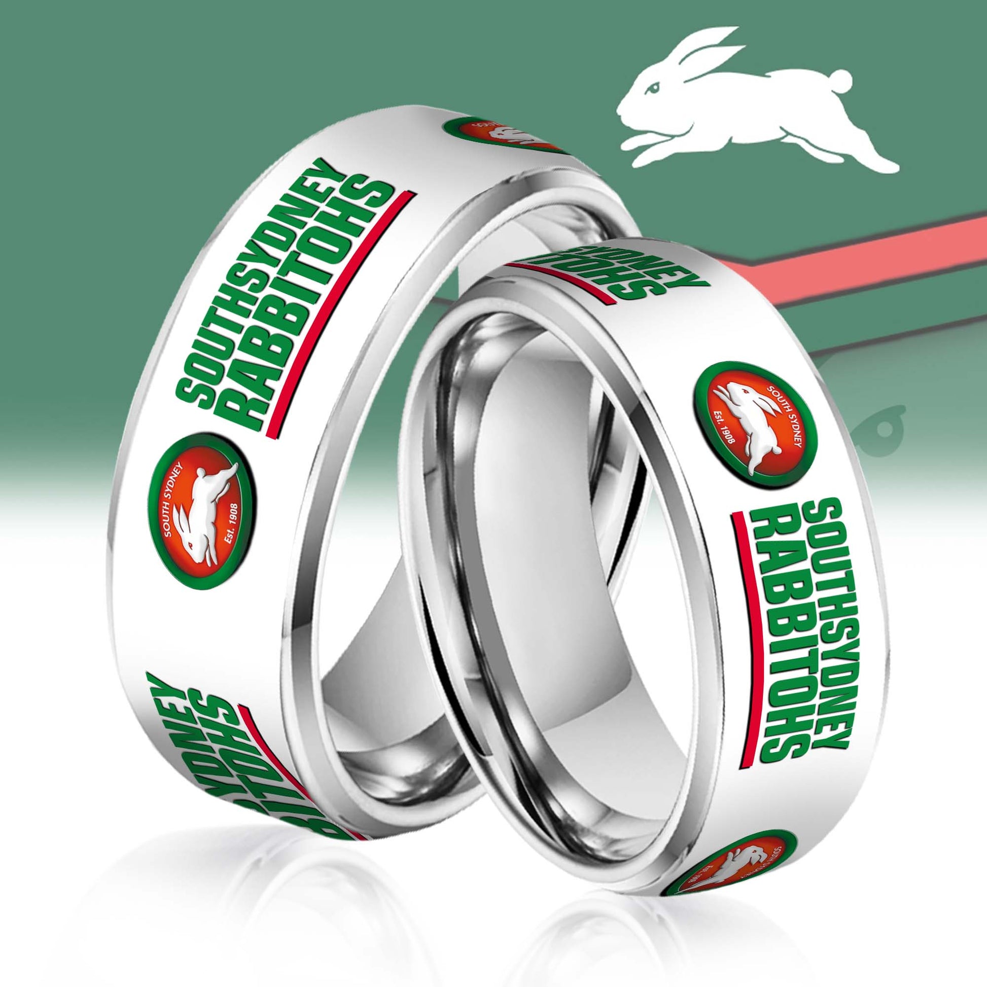 NRL Silver Tungsten Rings Gift For Fans 22