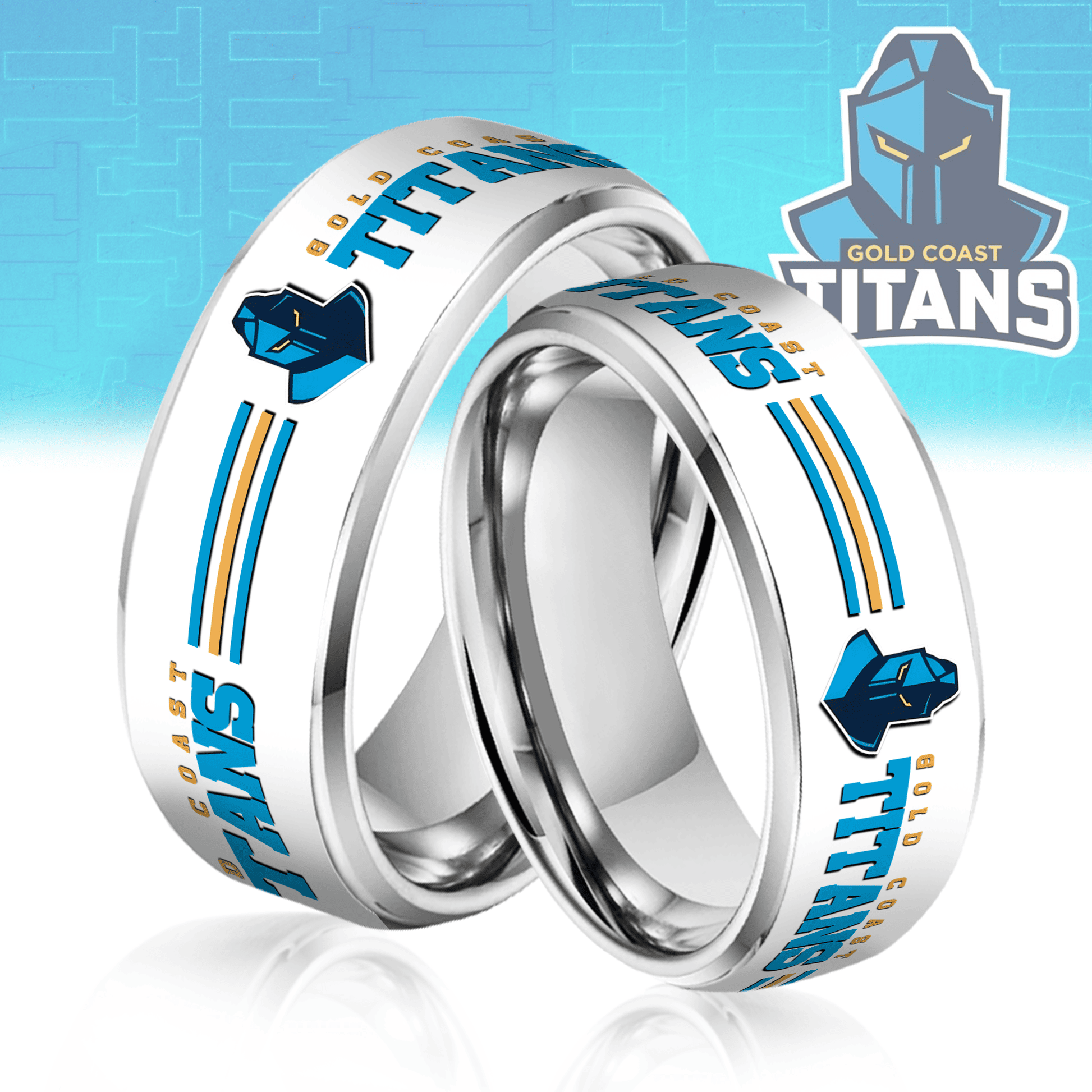 NRL Silver Tungsten Rings Gift For Fans