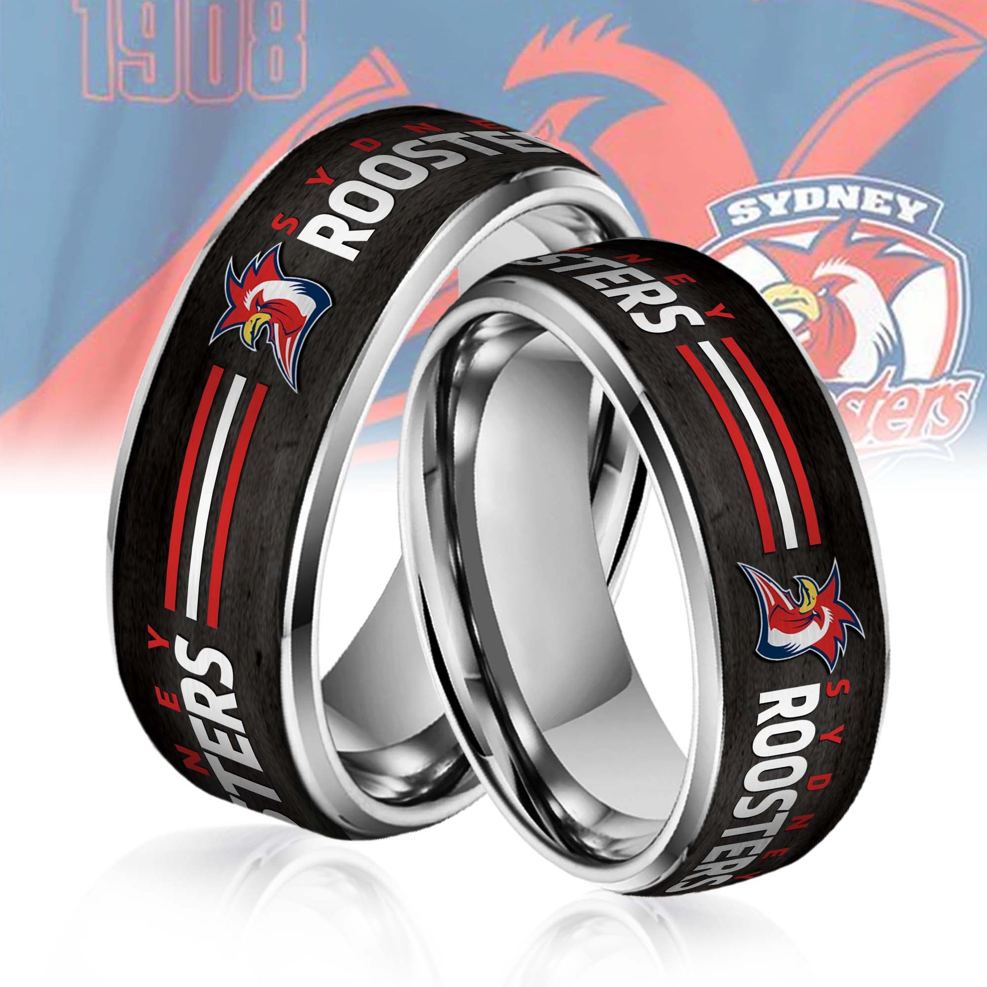 NRL Silver Tungsten Rings Gift For Fans 28