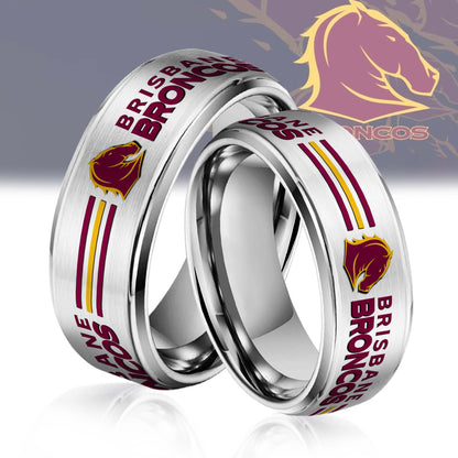 NRL Silver Tungsten Rings Gift For Fans 18