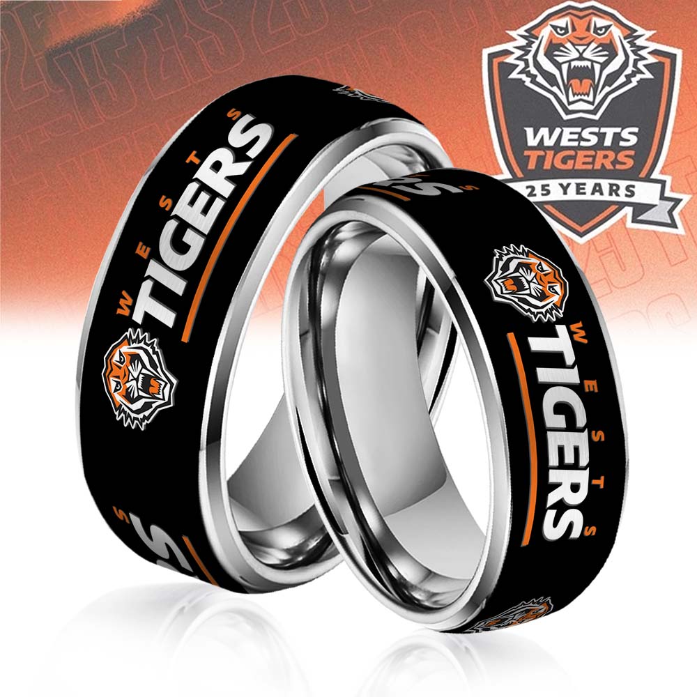 NRL Silver Tungsten Rings Gift For Fans 13