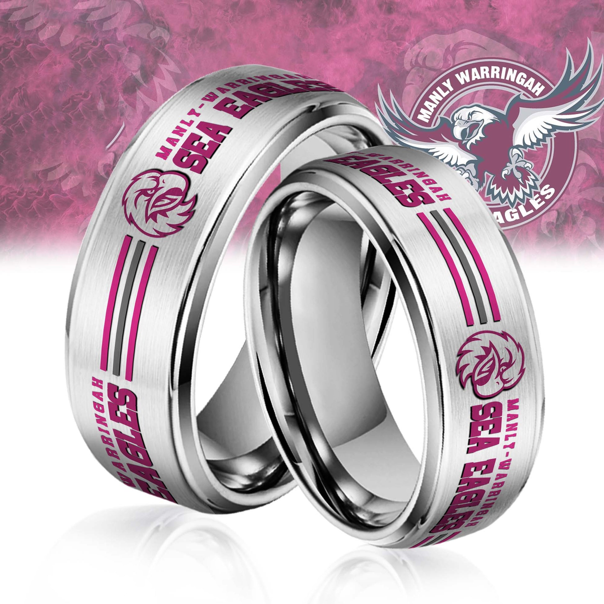 NRL Silver Tungsten Rings Gift For Fans 11