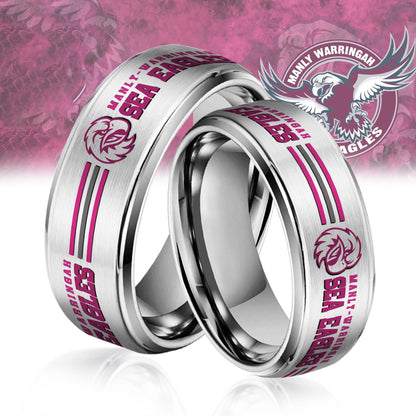 NRL Silver Tungsten Rings Gift For Fans 11