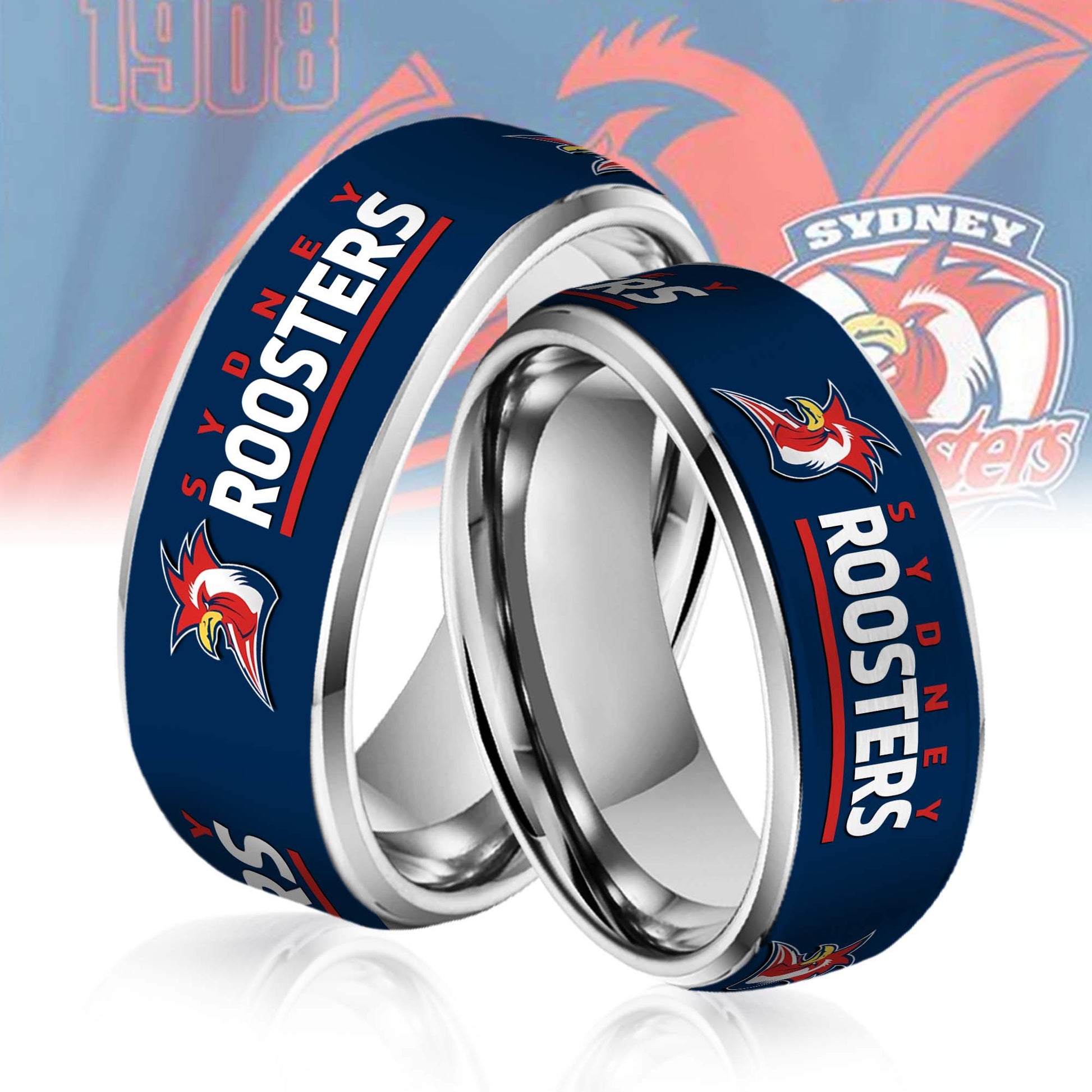 NRL Silver Tungsten Rings Gift For Fans 27