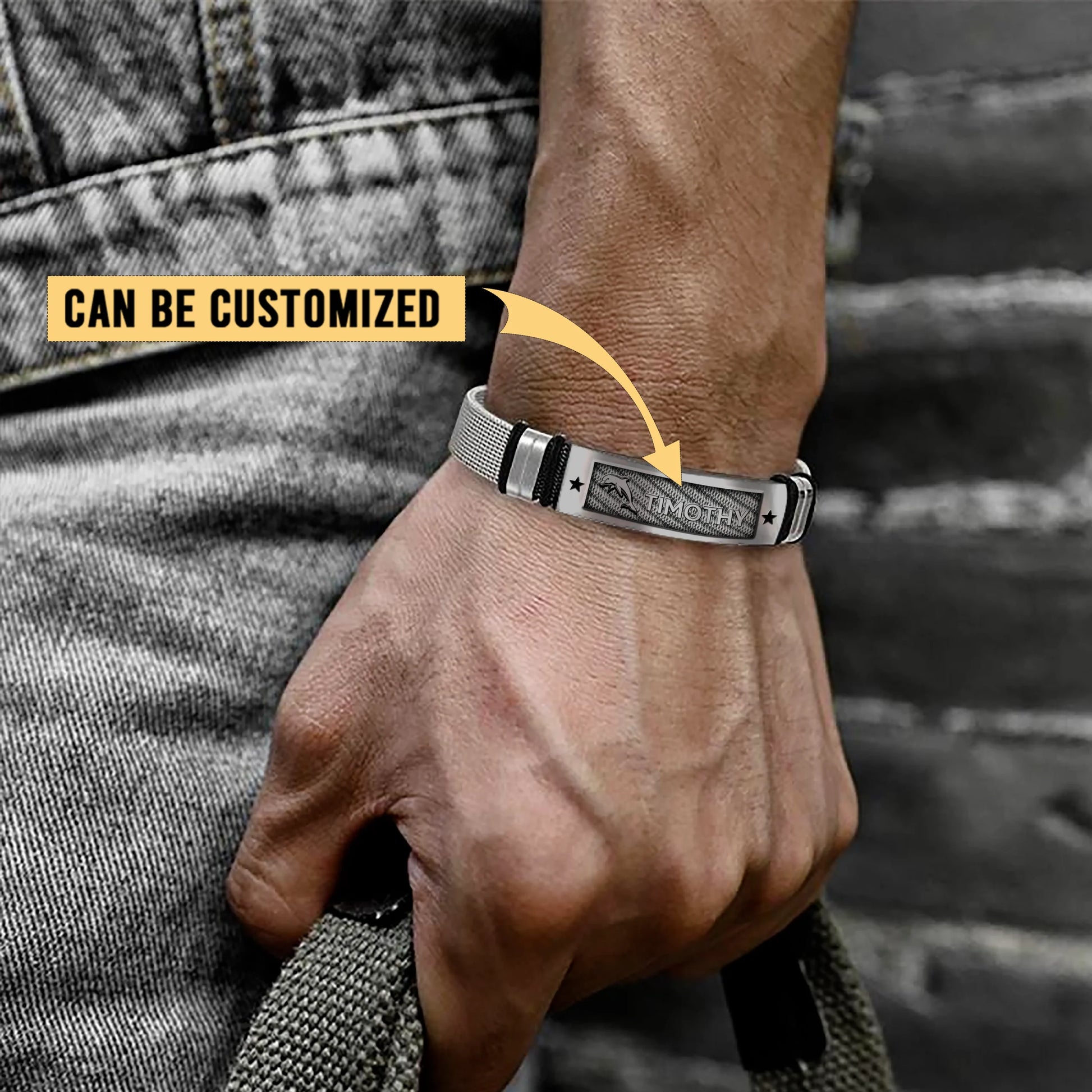 DOL Personalized Custom Men's Metal Bracelet 1