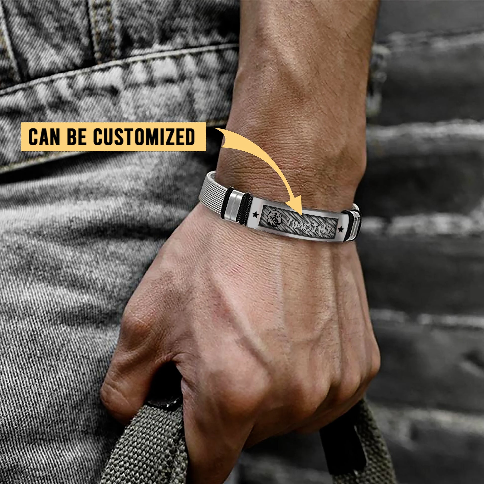 MAN Personalized Custom Men's Metal Bracelet 1