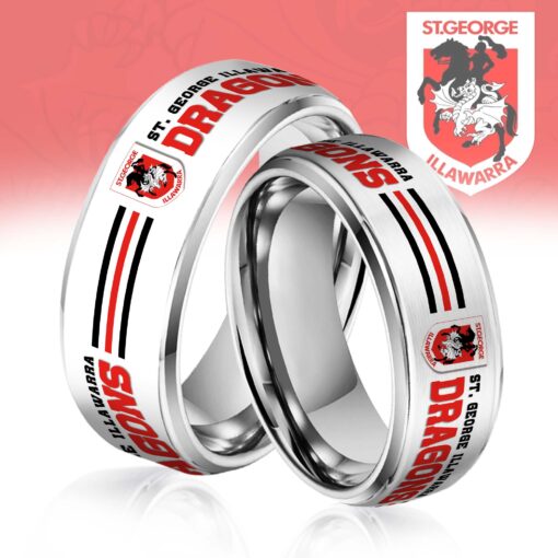 NRL Silver Tungsten Rings Gift For Fans 24