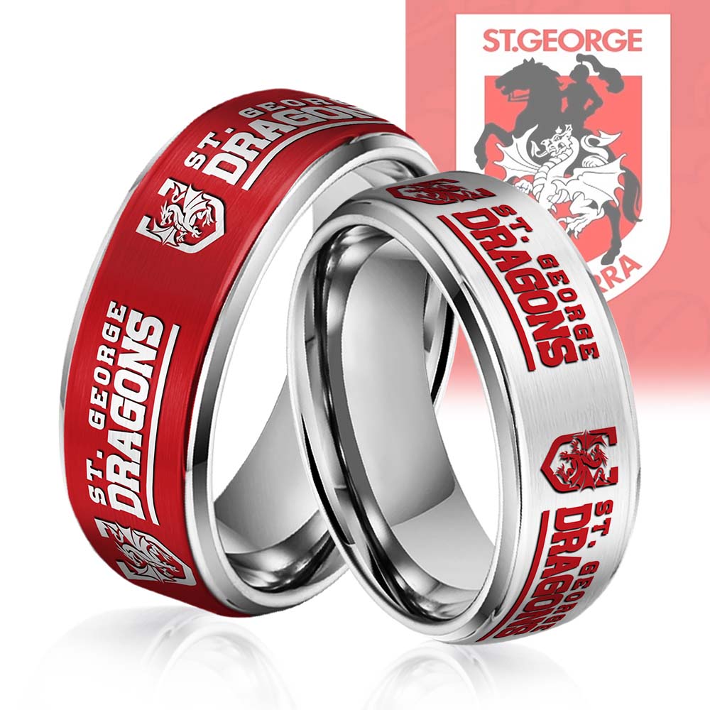 NRL Silver Tungsten Rings Gift For Fans 23