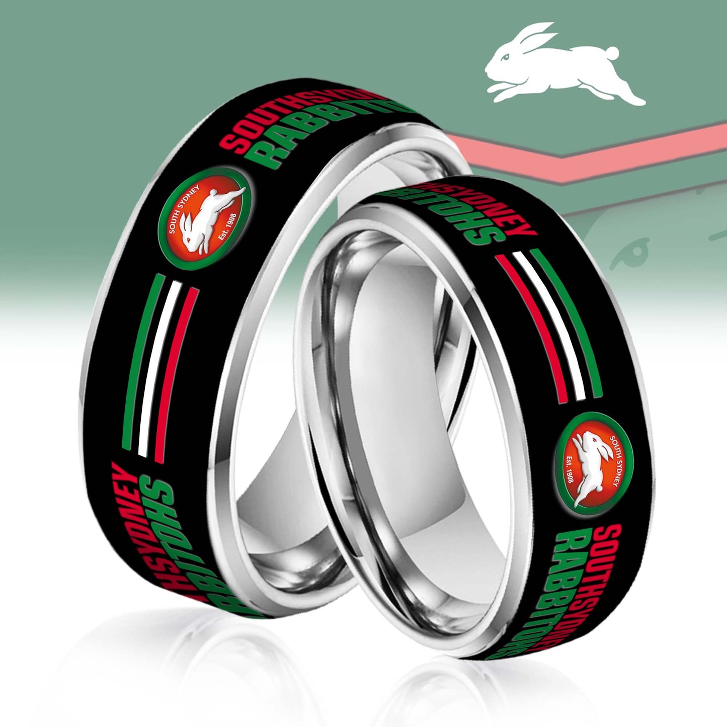 NRL Silver Tungsten Rings Gift For Fans 21