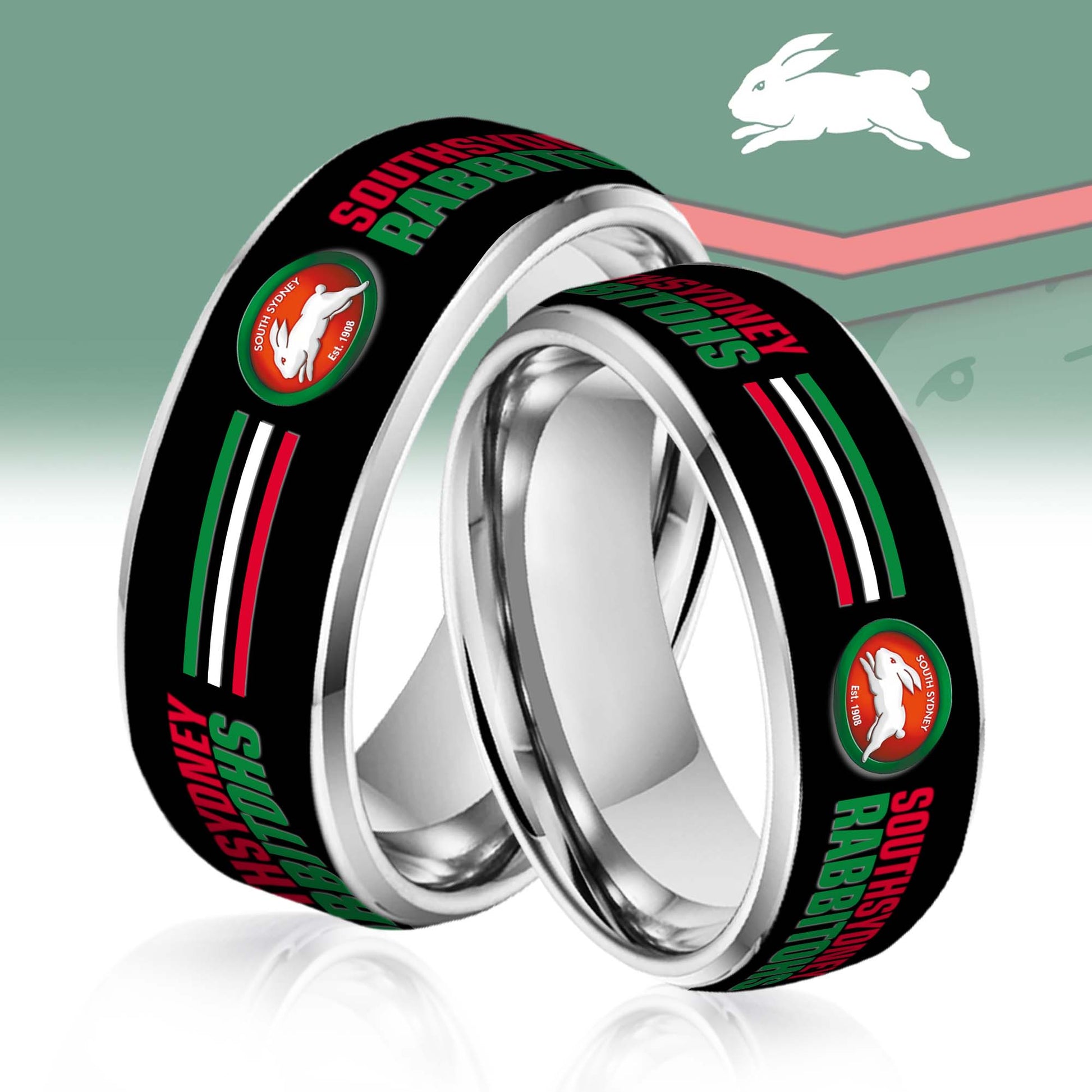 NRL Silver Tungsten Rings Gift For Fans 21