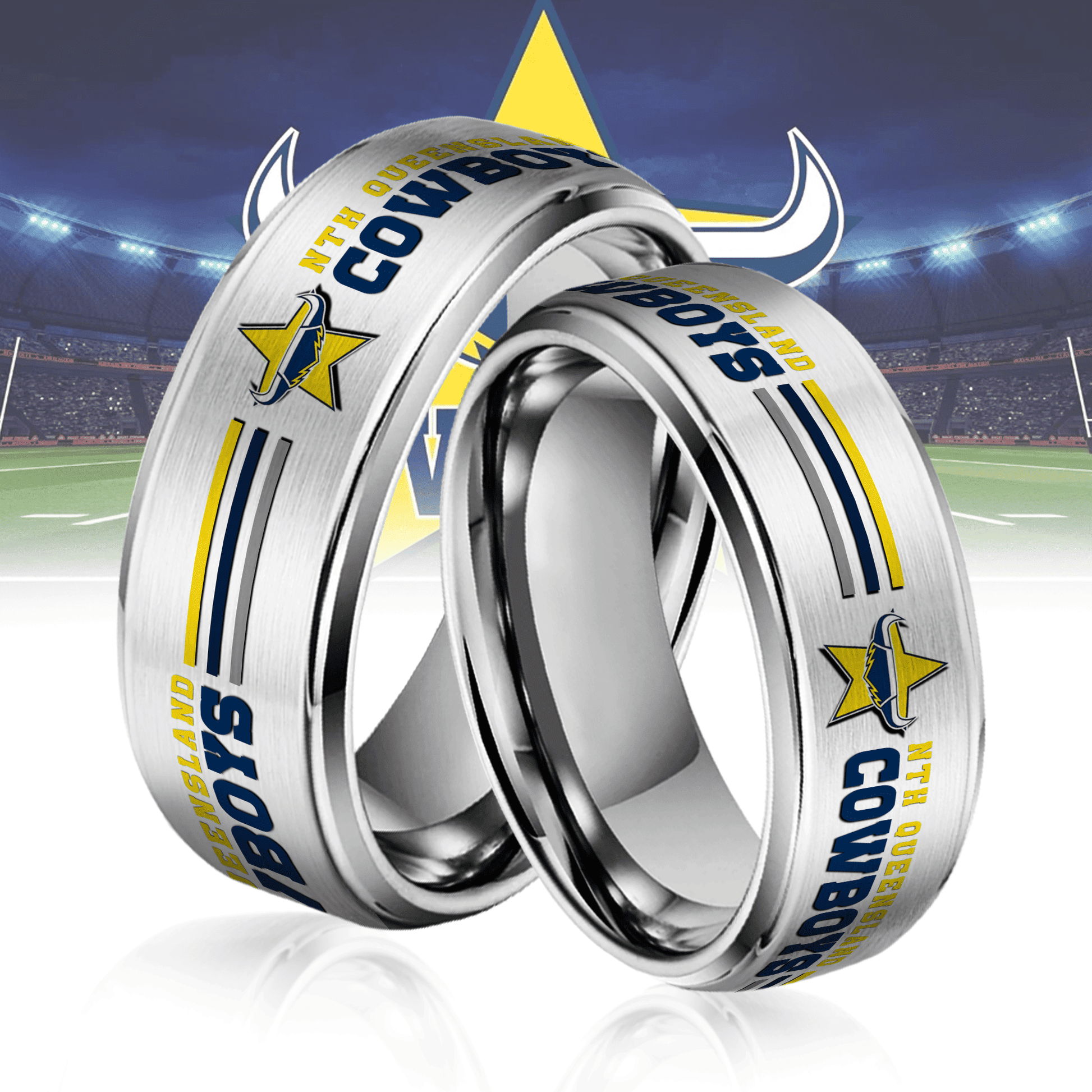 NRL Silver Tungsten Rings Gift For Fans 14